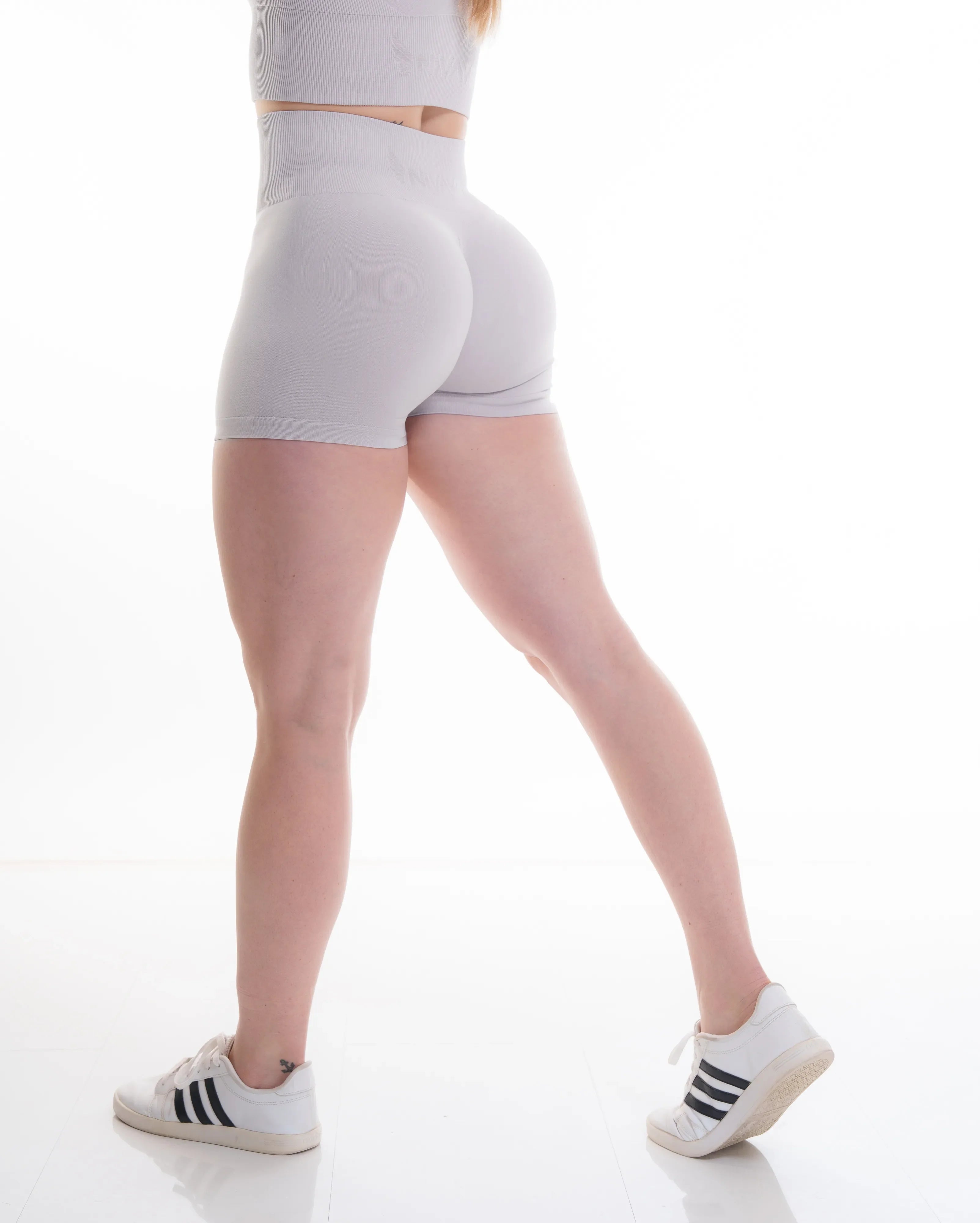 Nivays Grey Zeyla Seamless Short Set made from Recycled Polyester