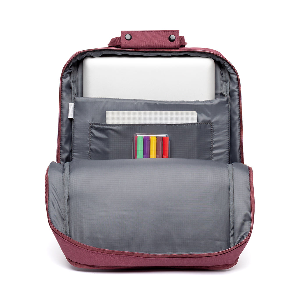 Red Smart Daily backpack made from recycled PET from Lefrik