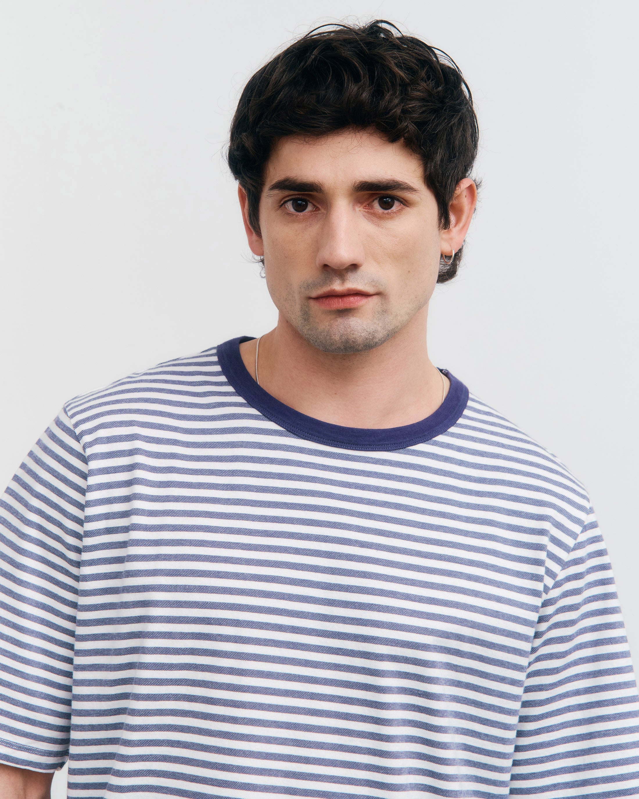 Blaues gestreiftes T-Shirt aus Bio-Baumwolle von Rotholz