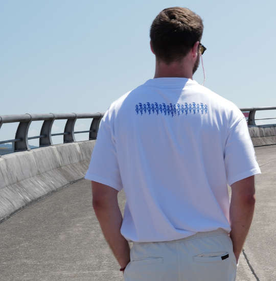 Tee-shirt | Paris | Blanc | Unisexe en coton biologique de Bande de Cyclistes
