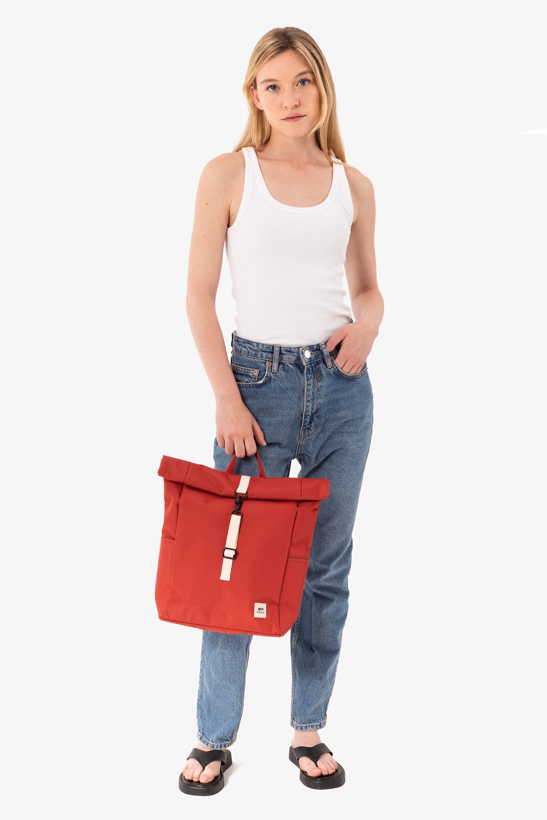 Roter Rucksack Roll Mini aus recyceltem PET von Lefrik