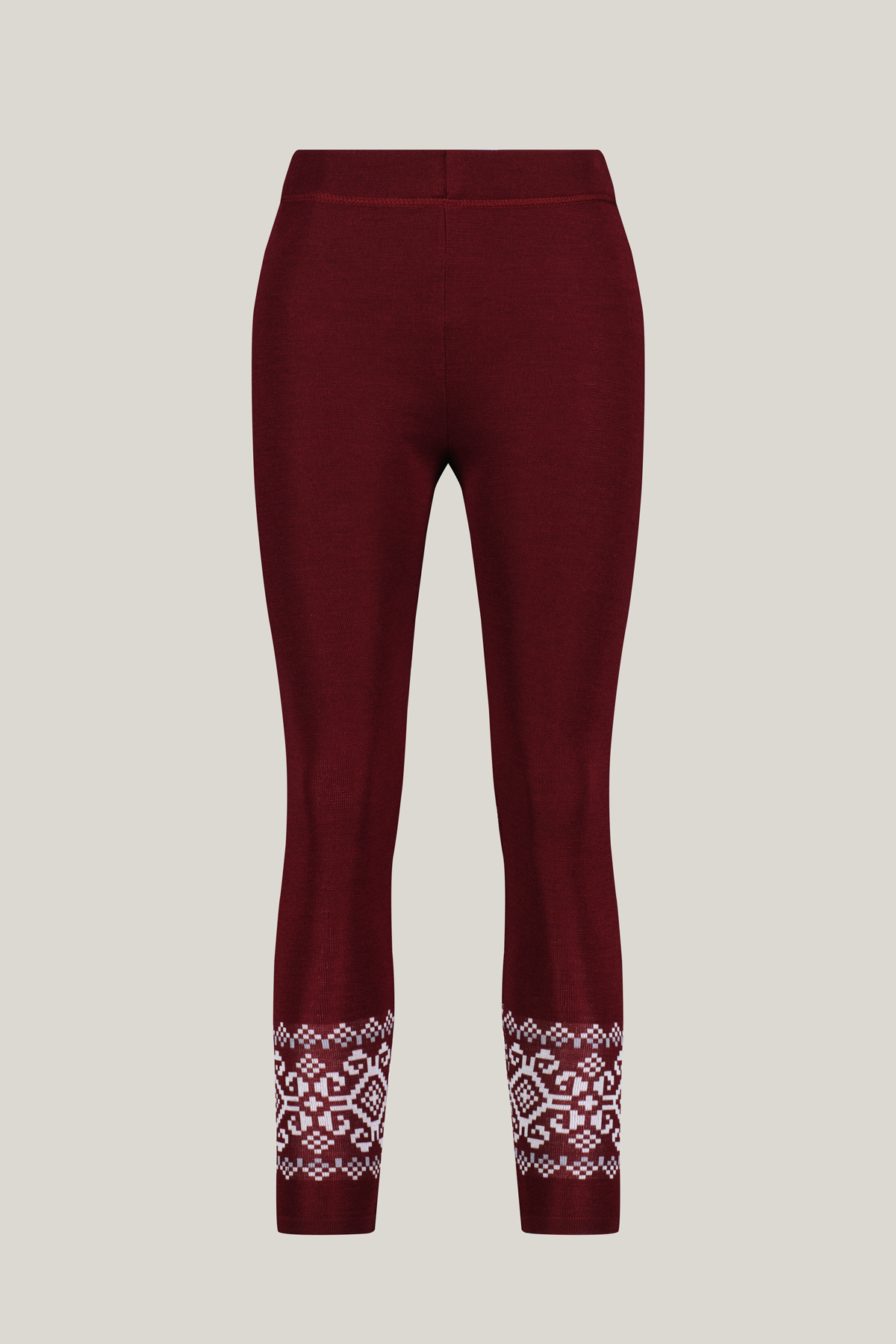 Dark red leggings Freya made of Merino & Tencel from Tidløs