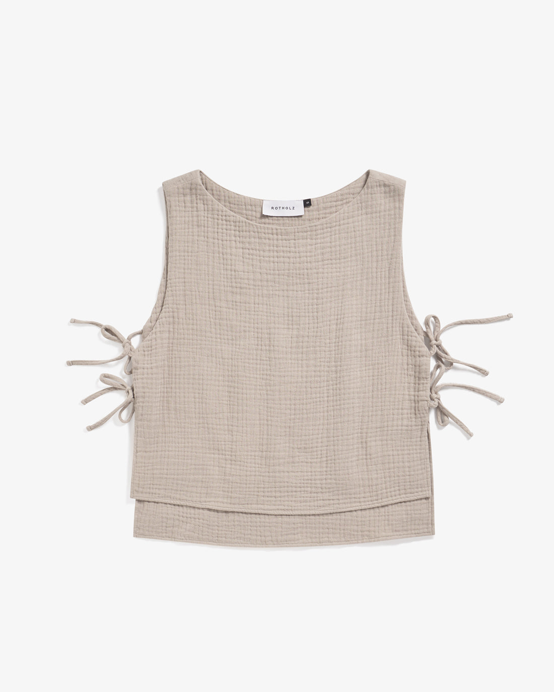 Beige wrap top made from 100% organic cotton by Rotholz