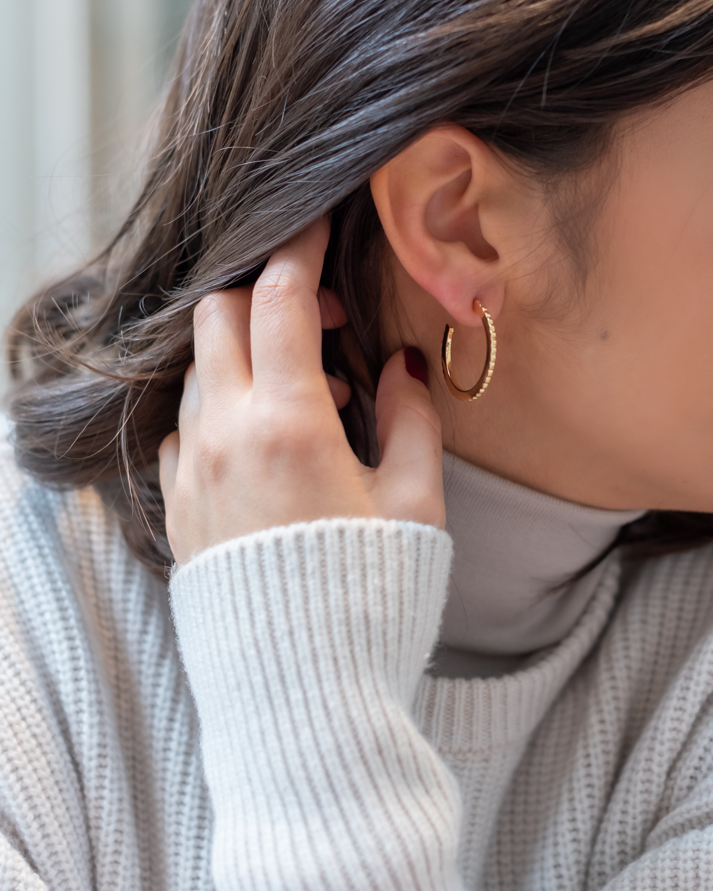 Boucles d'oreilles créoles INGRANAGGI en argent par V Design Lab