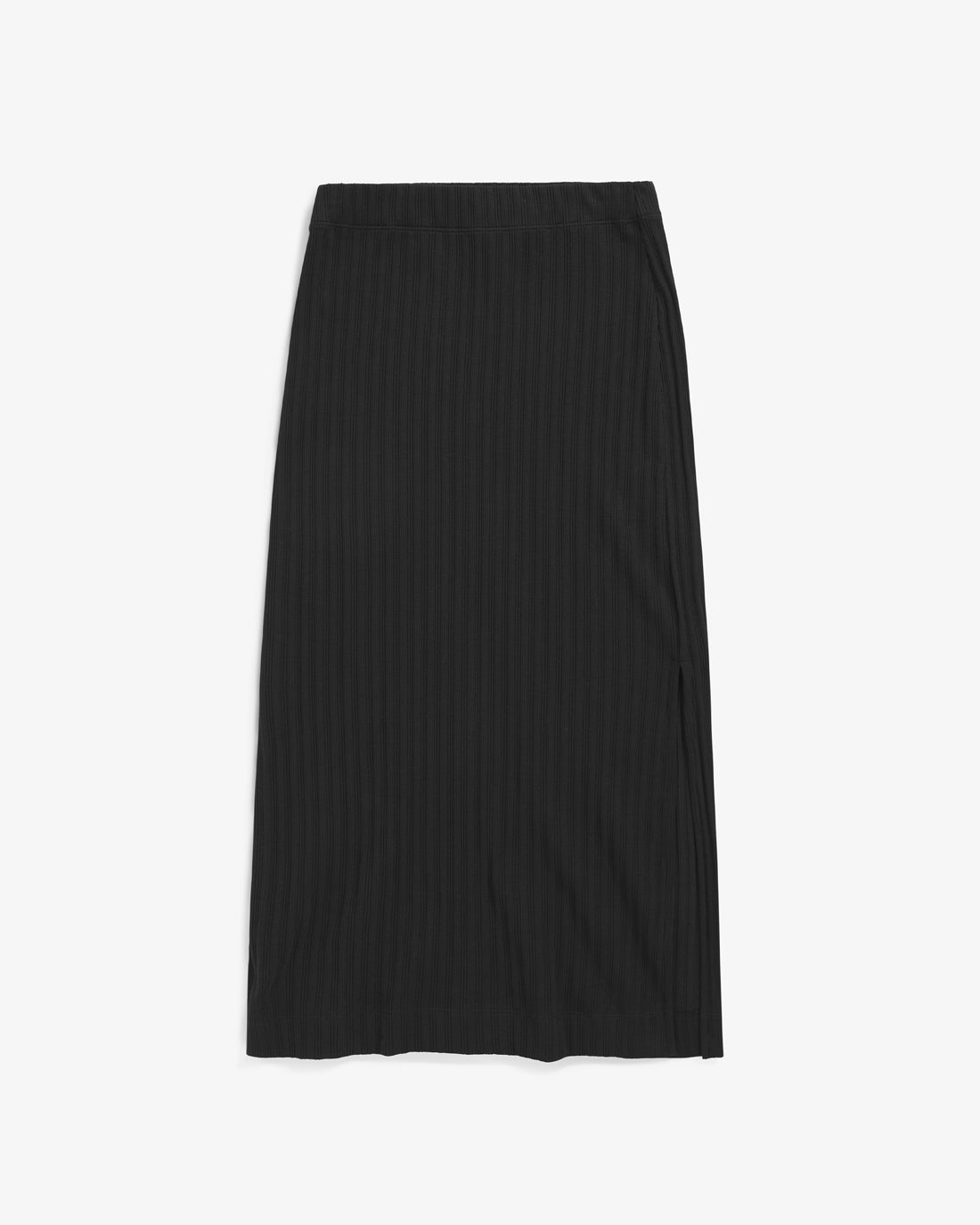 Black ribbed skirt made from 100% organic cotton by Rotholz