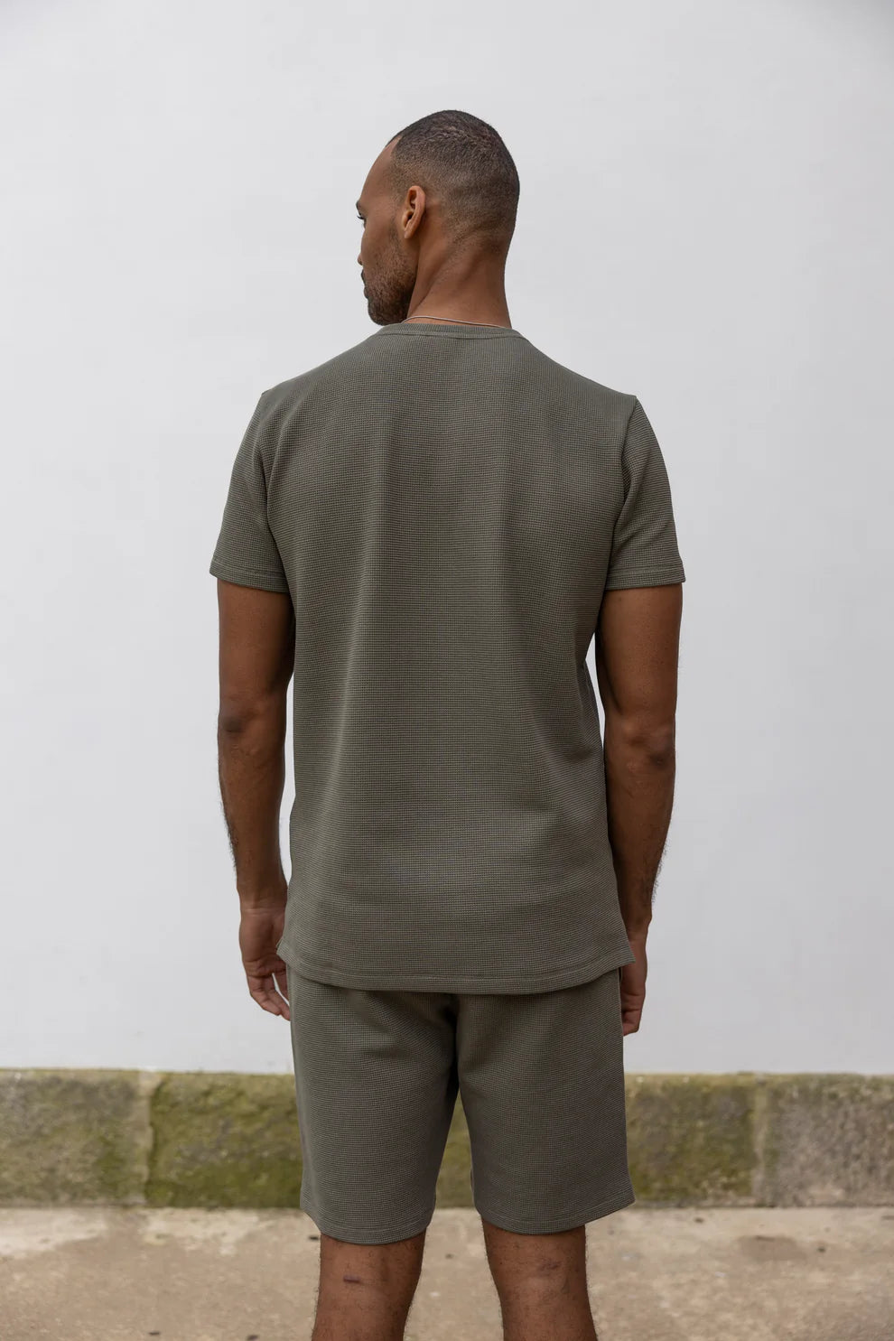 Waffle Piqué Set Dusty Olive made from organic cotton by DIRTS