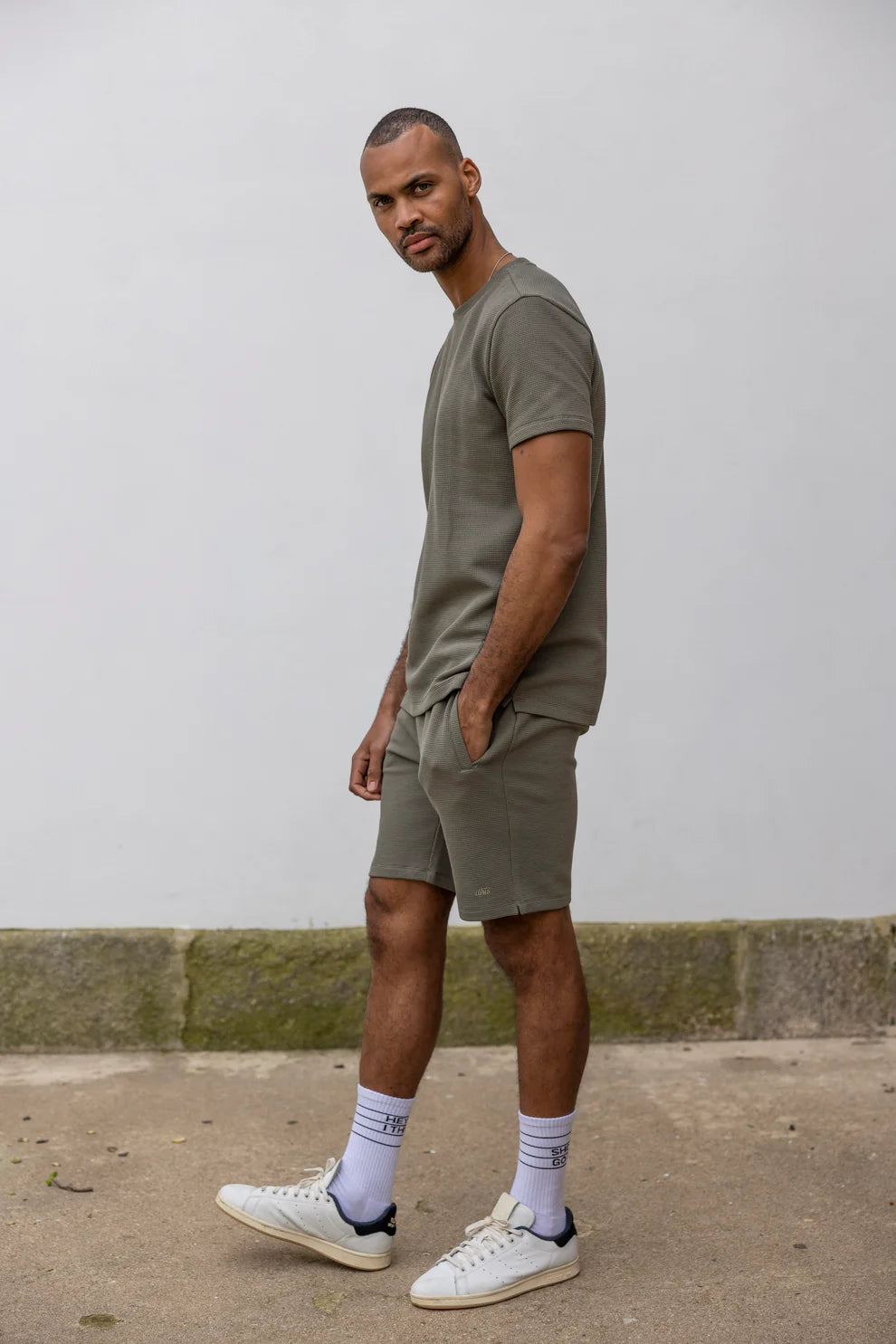 Waffle Piqué Set Dusty Olive made from organic cotton by DIRTS