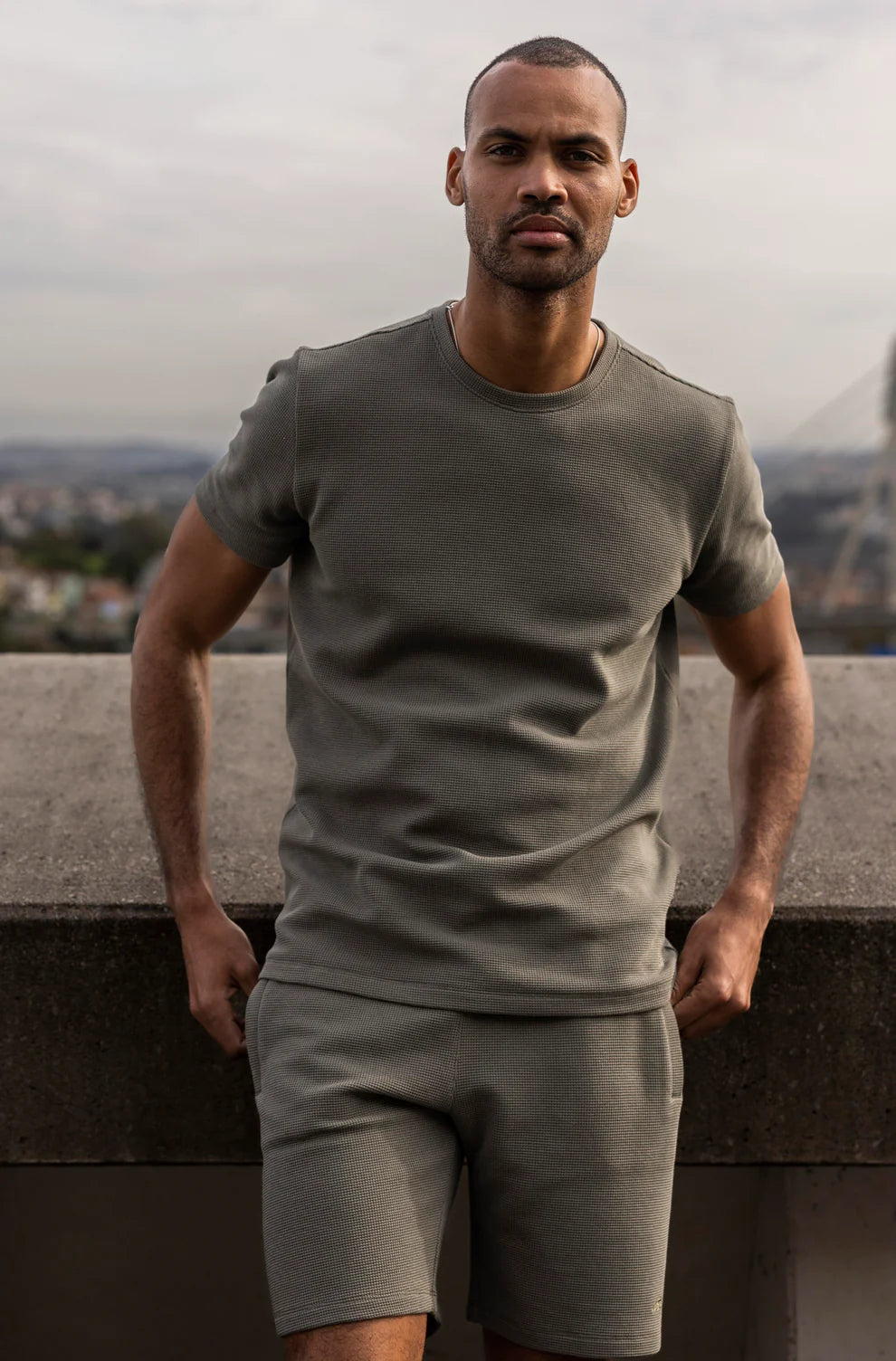 Waffle Piqué Set Dusty Olive made from organic cotton by DIRTS