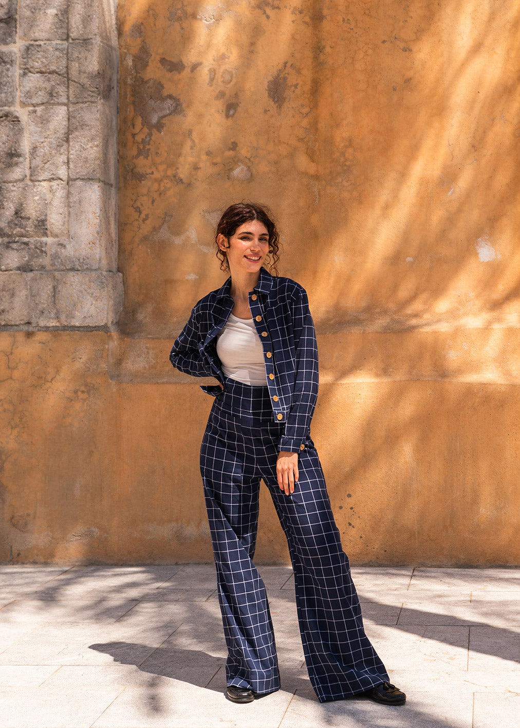 Komana Jacke Leigh Organic Cotton Blue Check