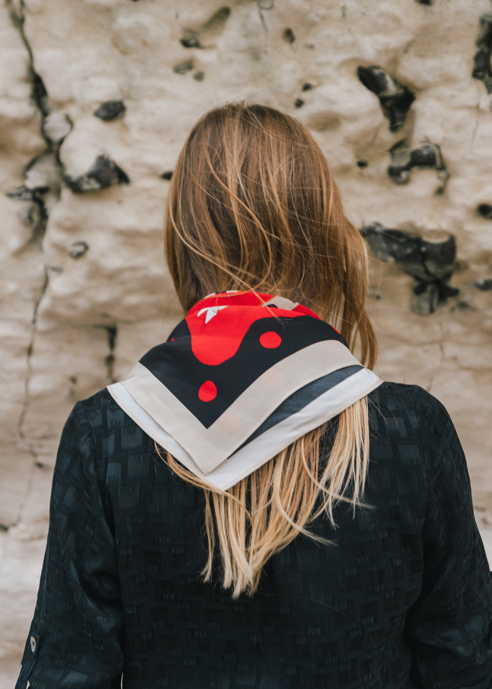 Foulard Red Dragon by Komana made from 100% GOTS certified silk
