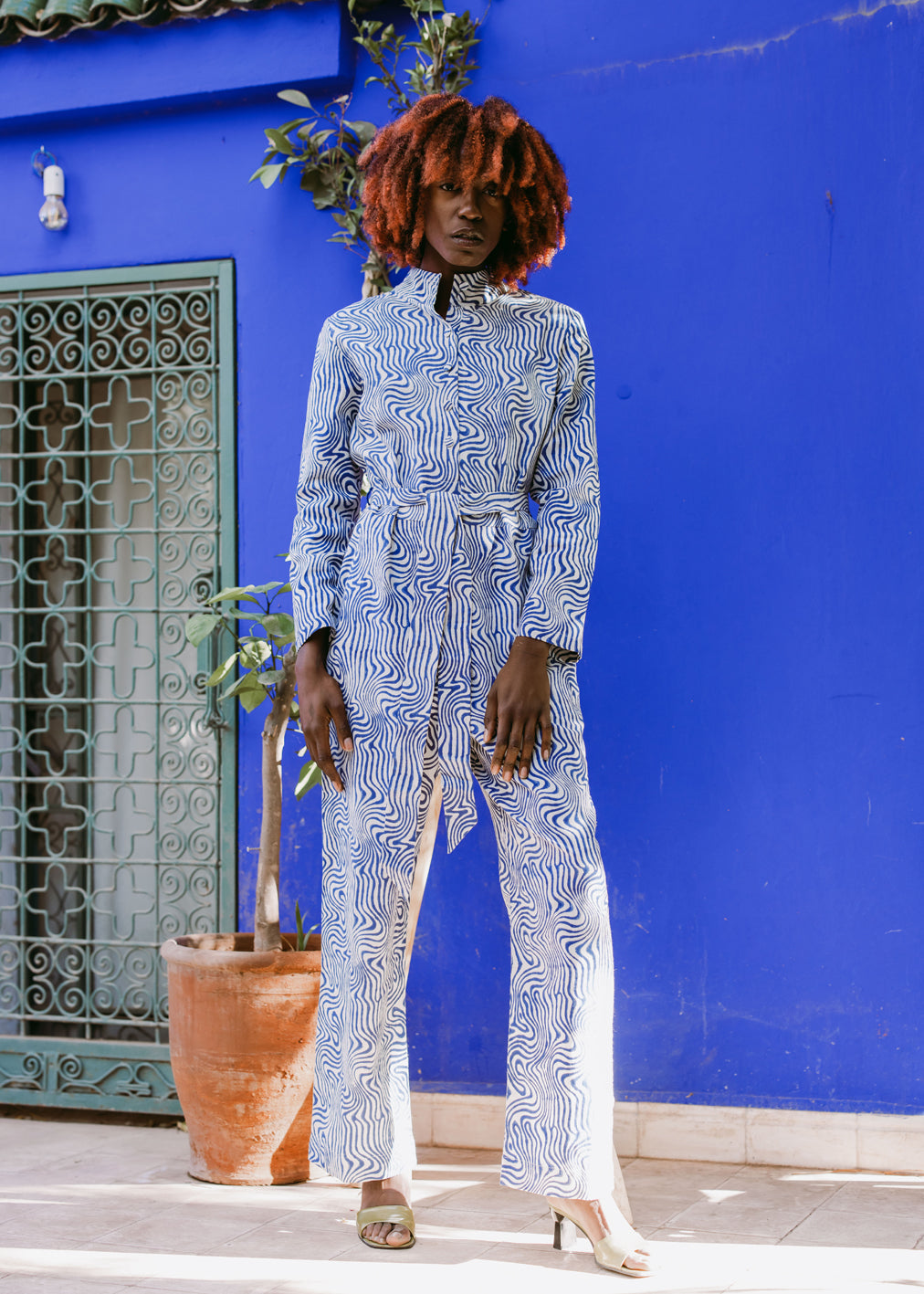 Frances Jumpsuit Groovy Blue aus Bio Baumwolle von KOMANA