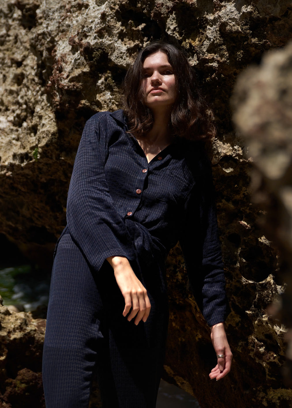 Vasco Blouse Navy KOMANA