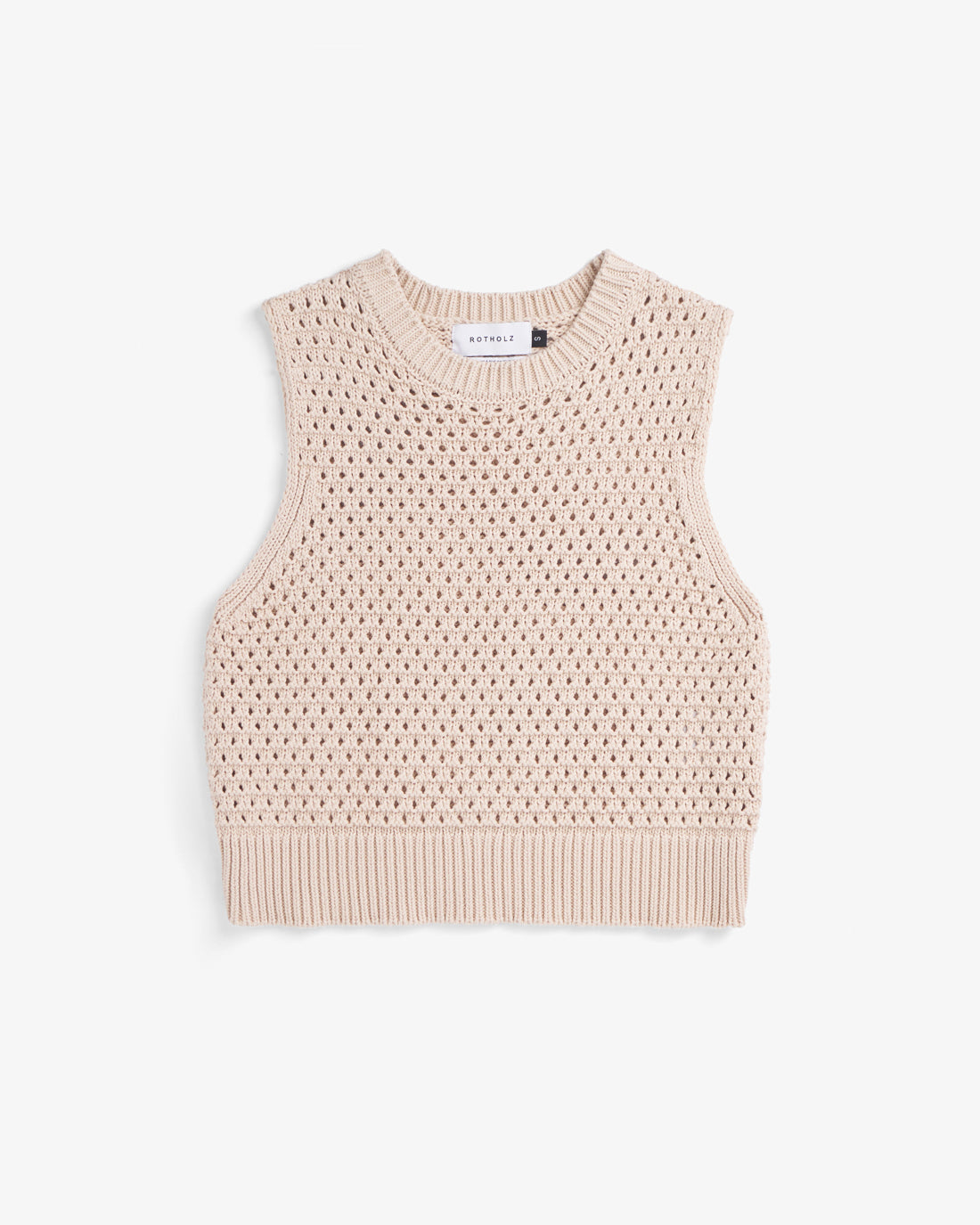 Beige Strickweste aus 100% Bio-Baumwolle von Rotholz