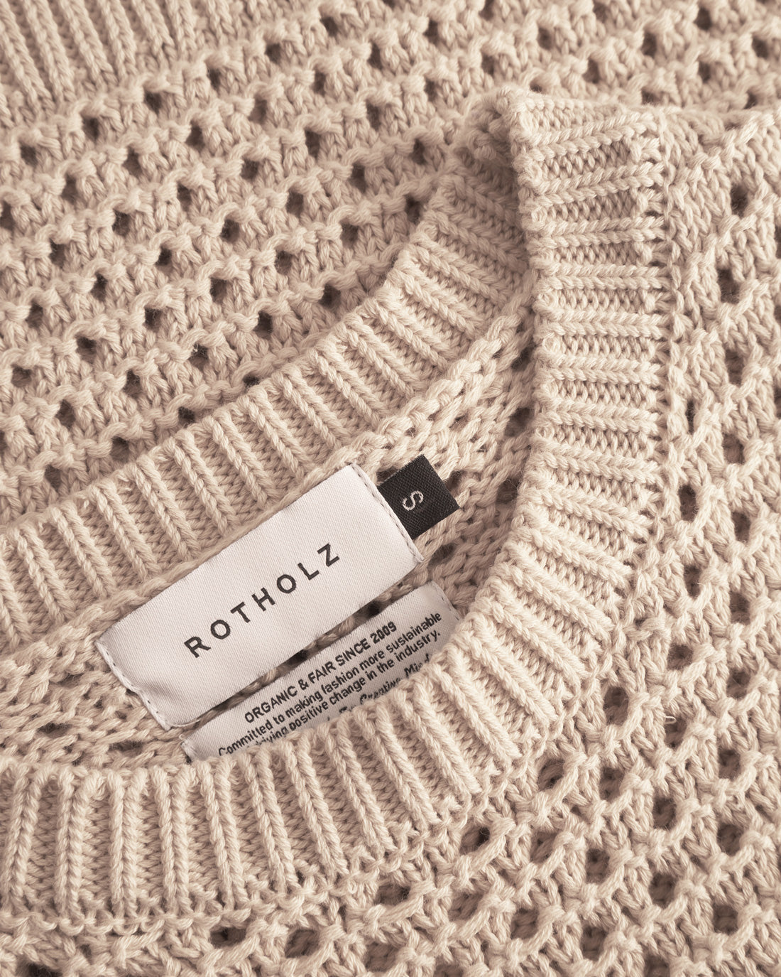 Beige Strickweste aus 100% Bio-Baumwolle von Rotholz