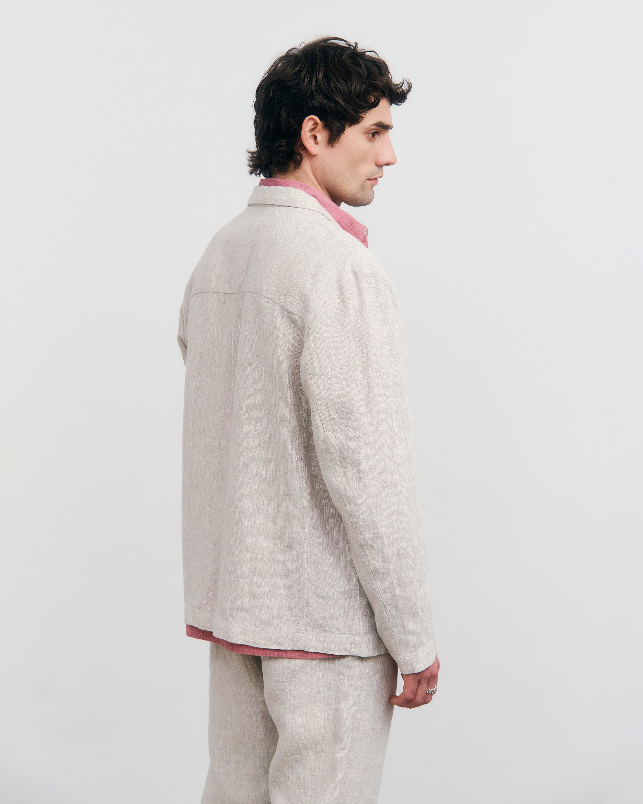 Heller Blazer aus Bio-Baumwolle und Leinen von Rotholz