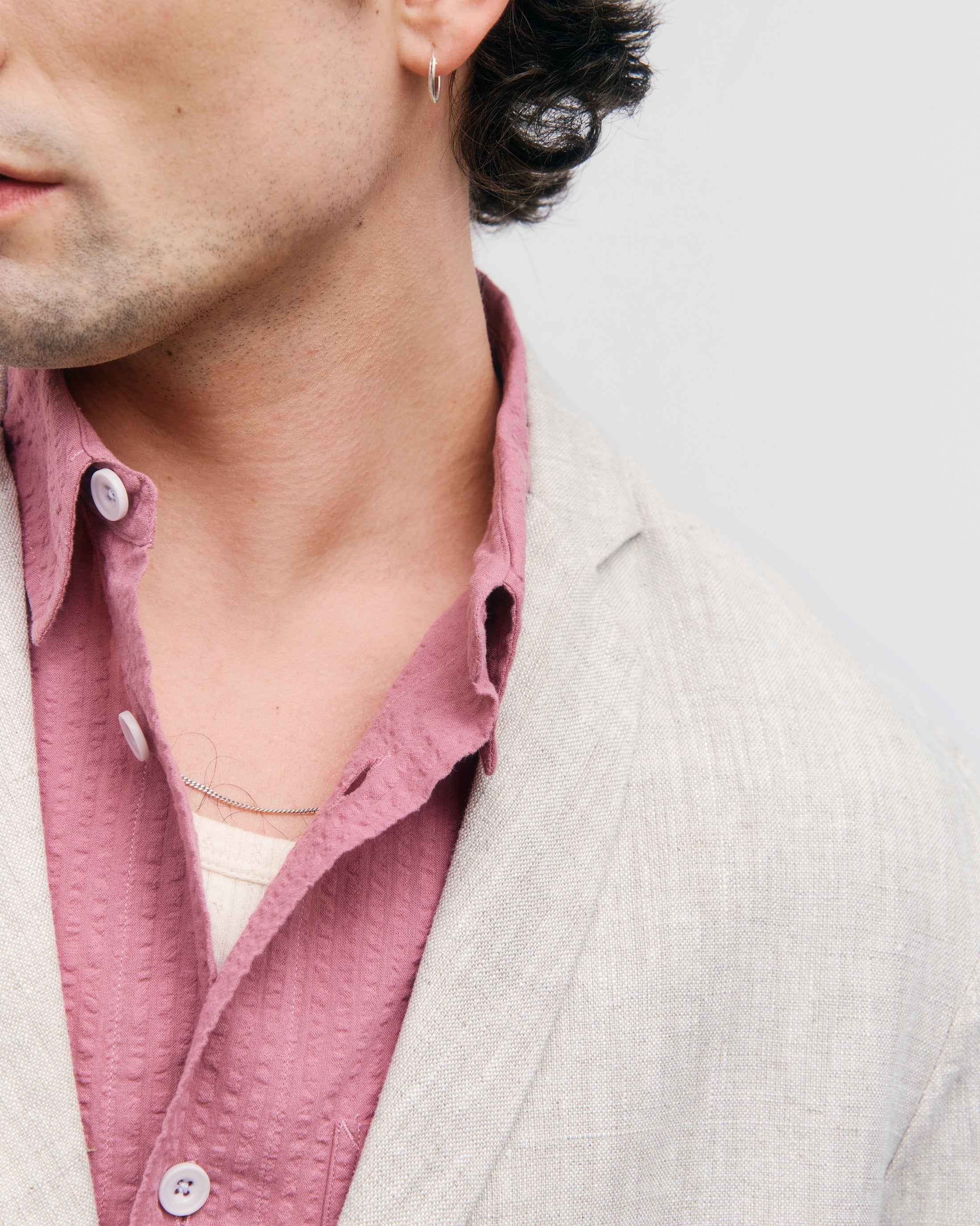 Heller Blazer aus Bio-Baumwolle und Leinen von Rotholz