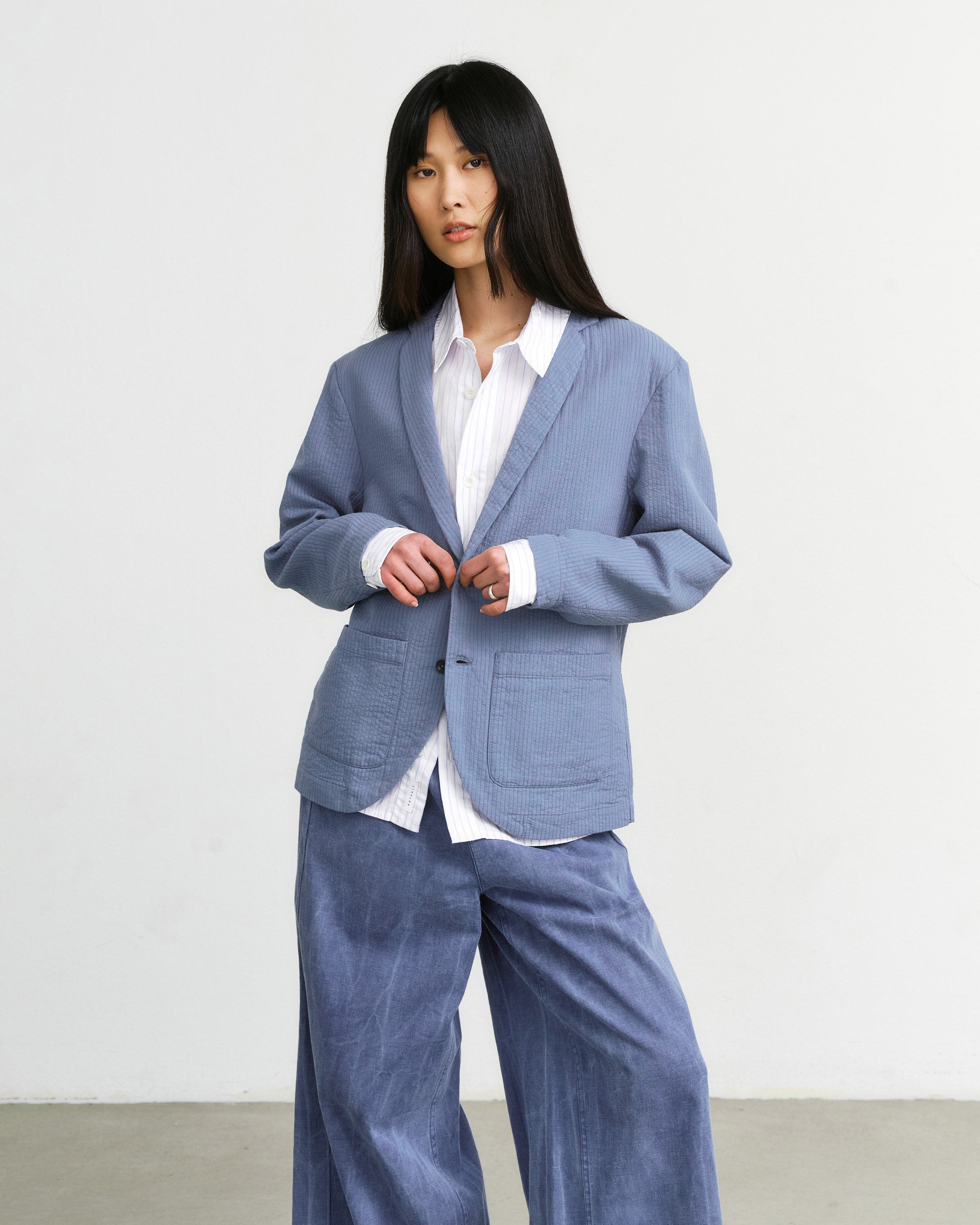 Workwear Blazer Organic Cotton - Light Blue