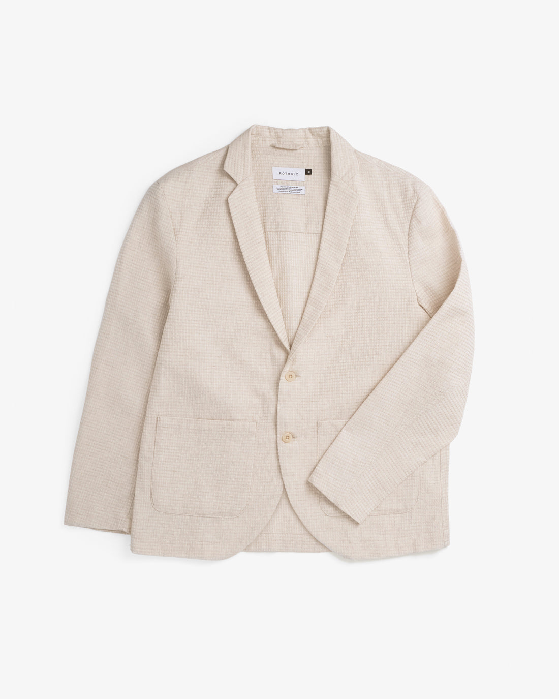 Beige blazer casual waffle made of 100% organic cotton by Rotholz
