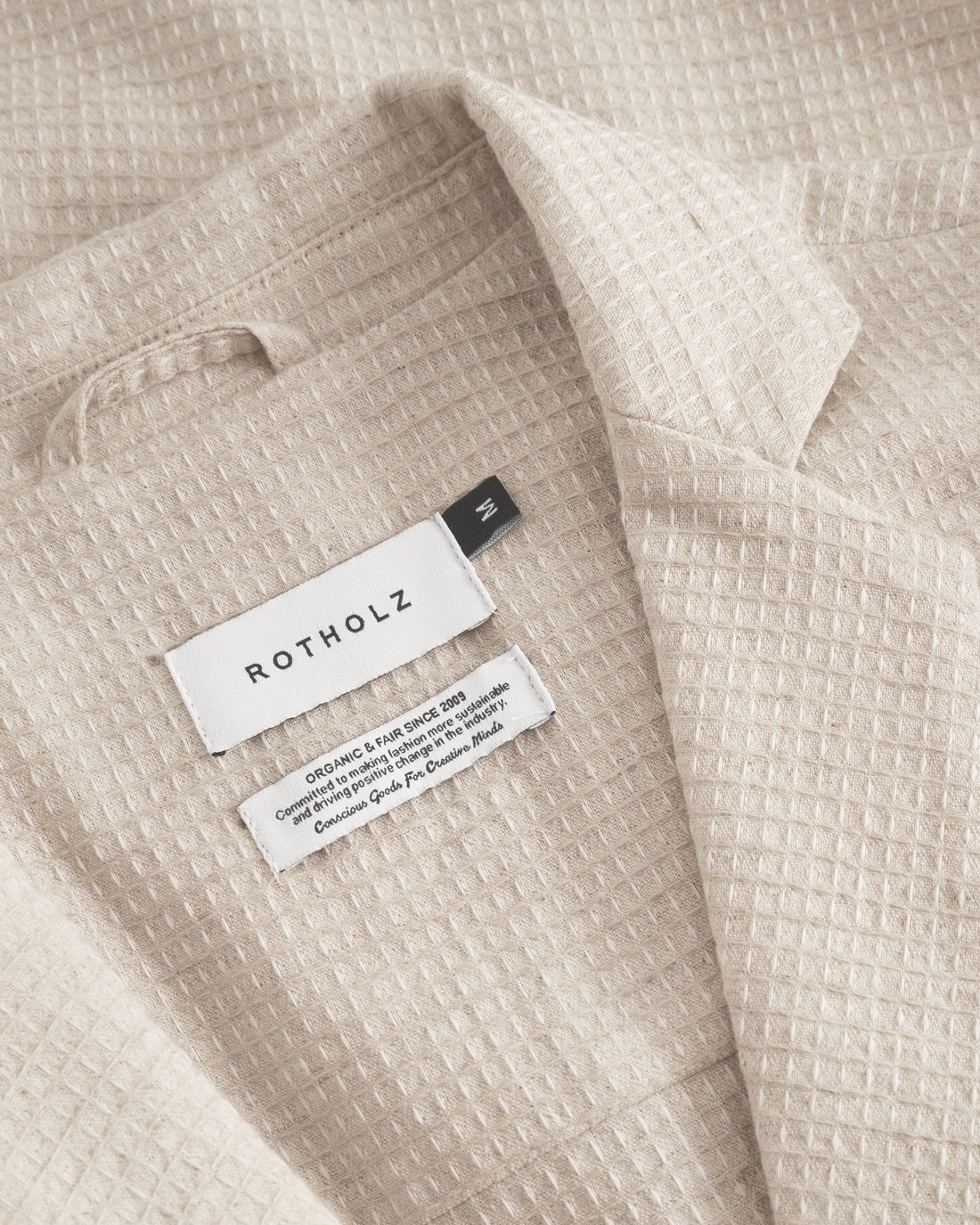 Beige blazer casual waffle made of 100% organic cotton by Rotholz