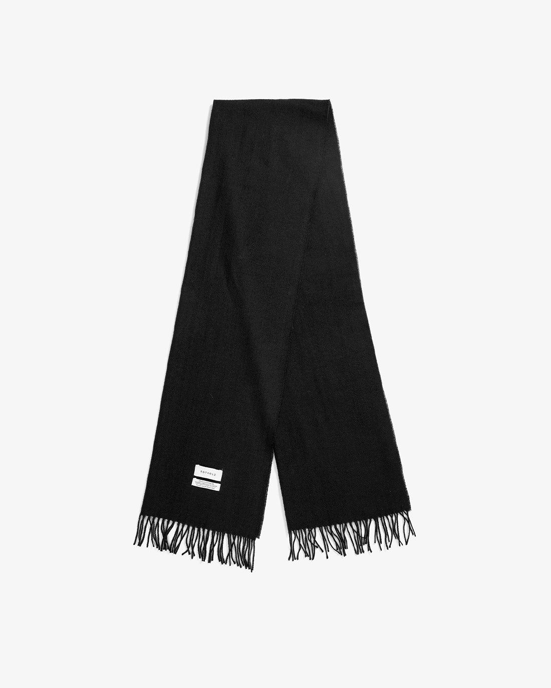 Black woven scarf made of 100% merino wool by Rotholz