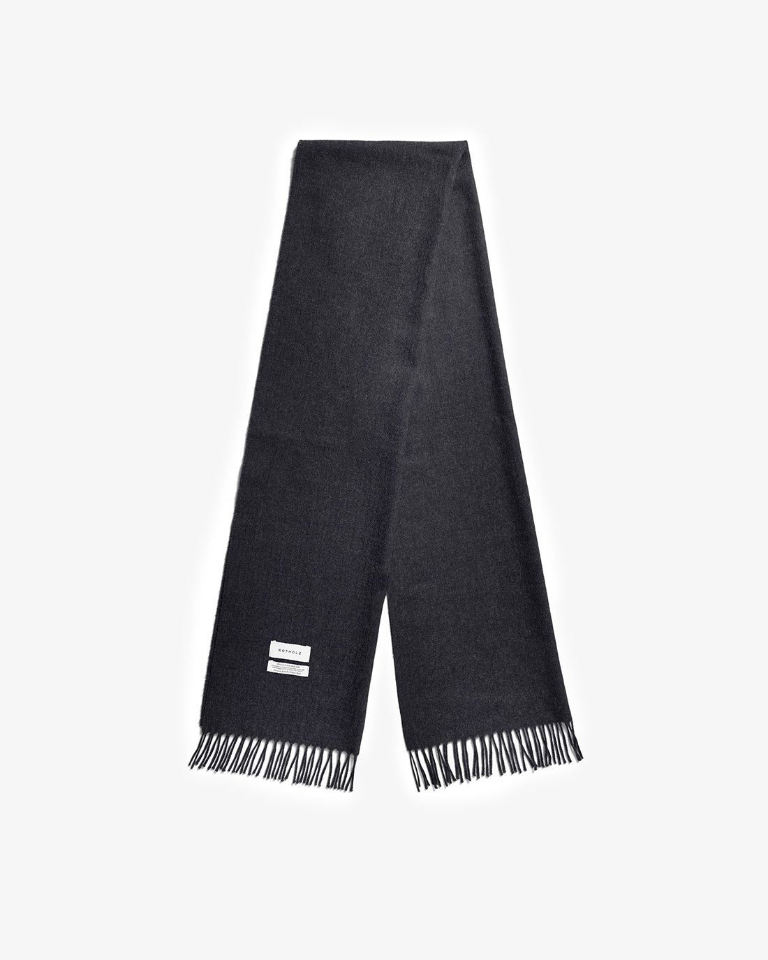 Black woven scarf made of 100% merino wool by Rotholz