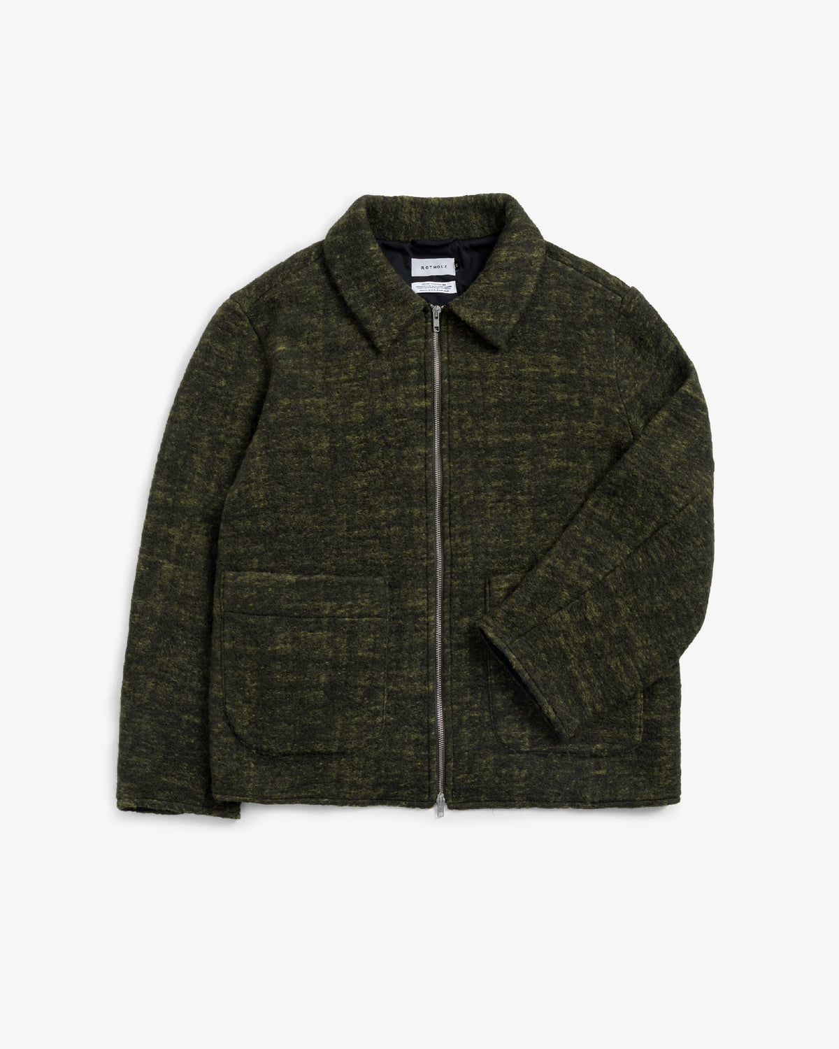 Workwear Jacke Wollmischung (Bio Wolle und Bio Baumwolle) in Speckled Green von Rotholz