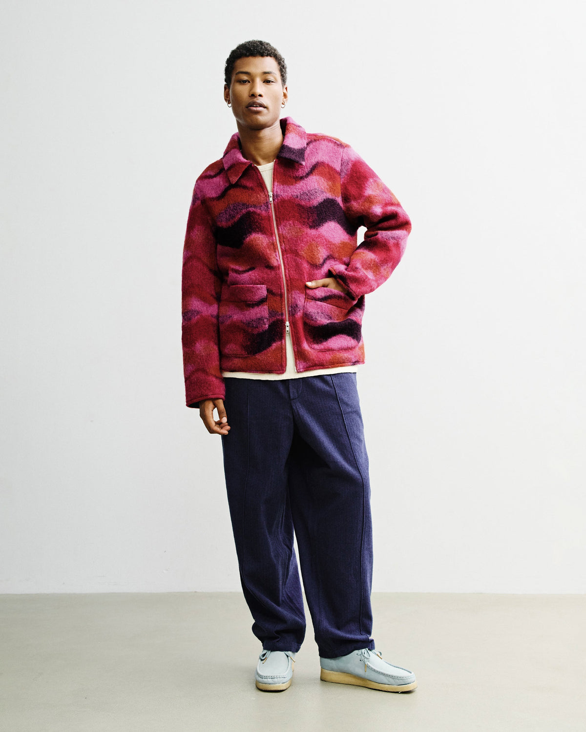 Workwear Jacke Wollmischung - Wavy Pink von Rotholz