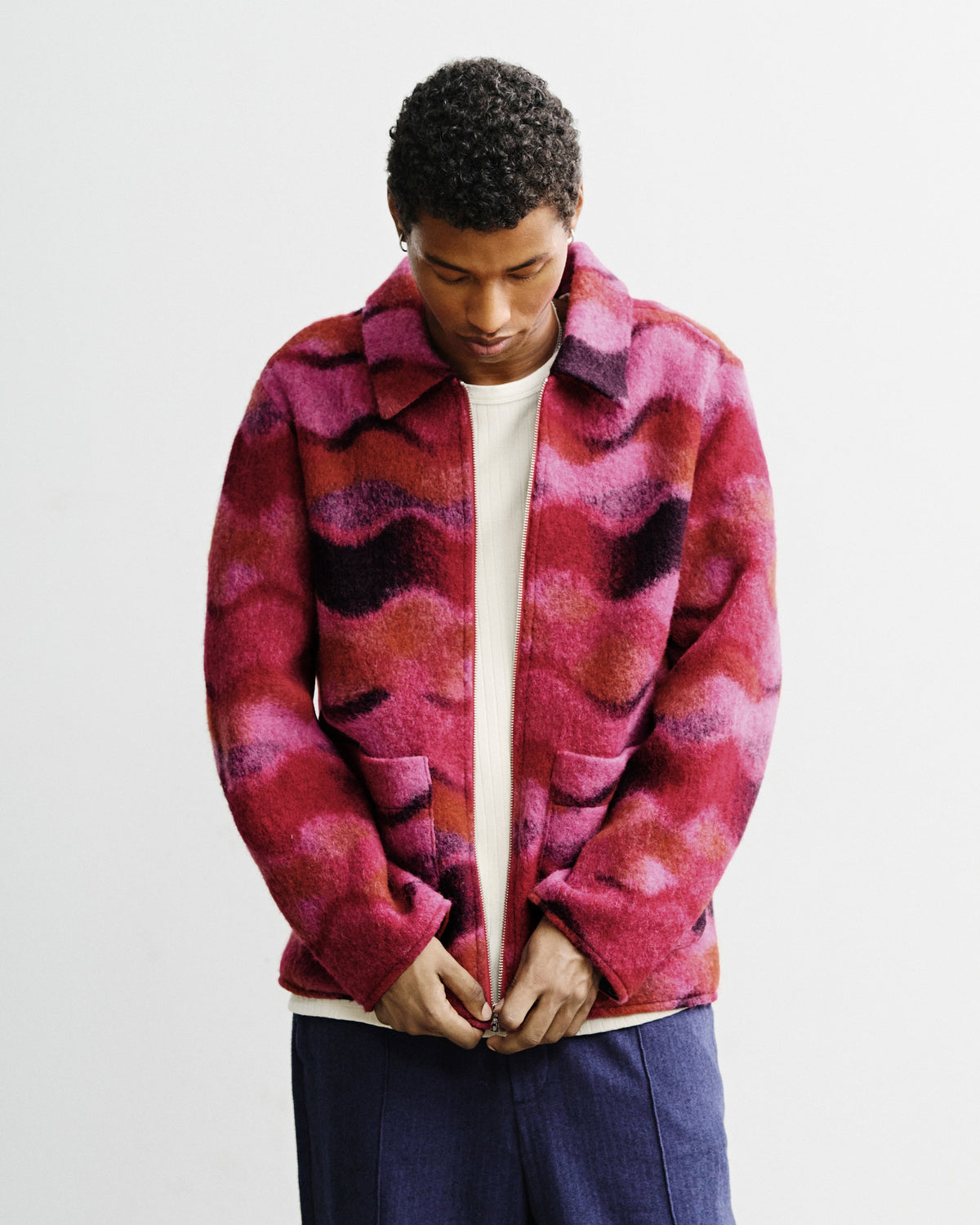 Workwear Jacke Wollmischung - Wavy Pink von Rotholz