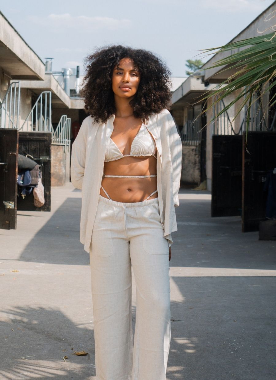 Alba Linen Shirt - Ecru - Narah Soleigh | Luxe Line