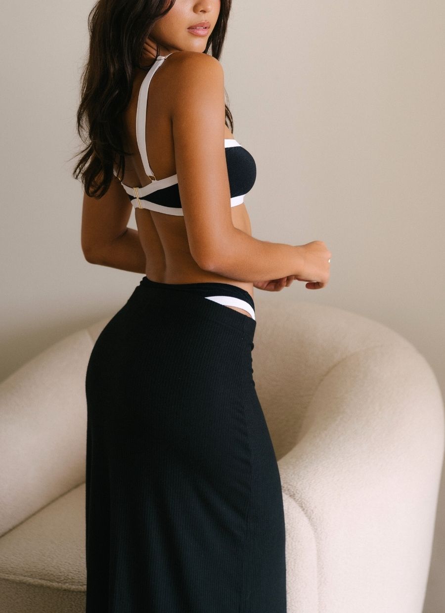 Amara Midi Skirt - Black - Narah Soleigh | Luxe Line