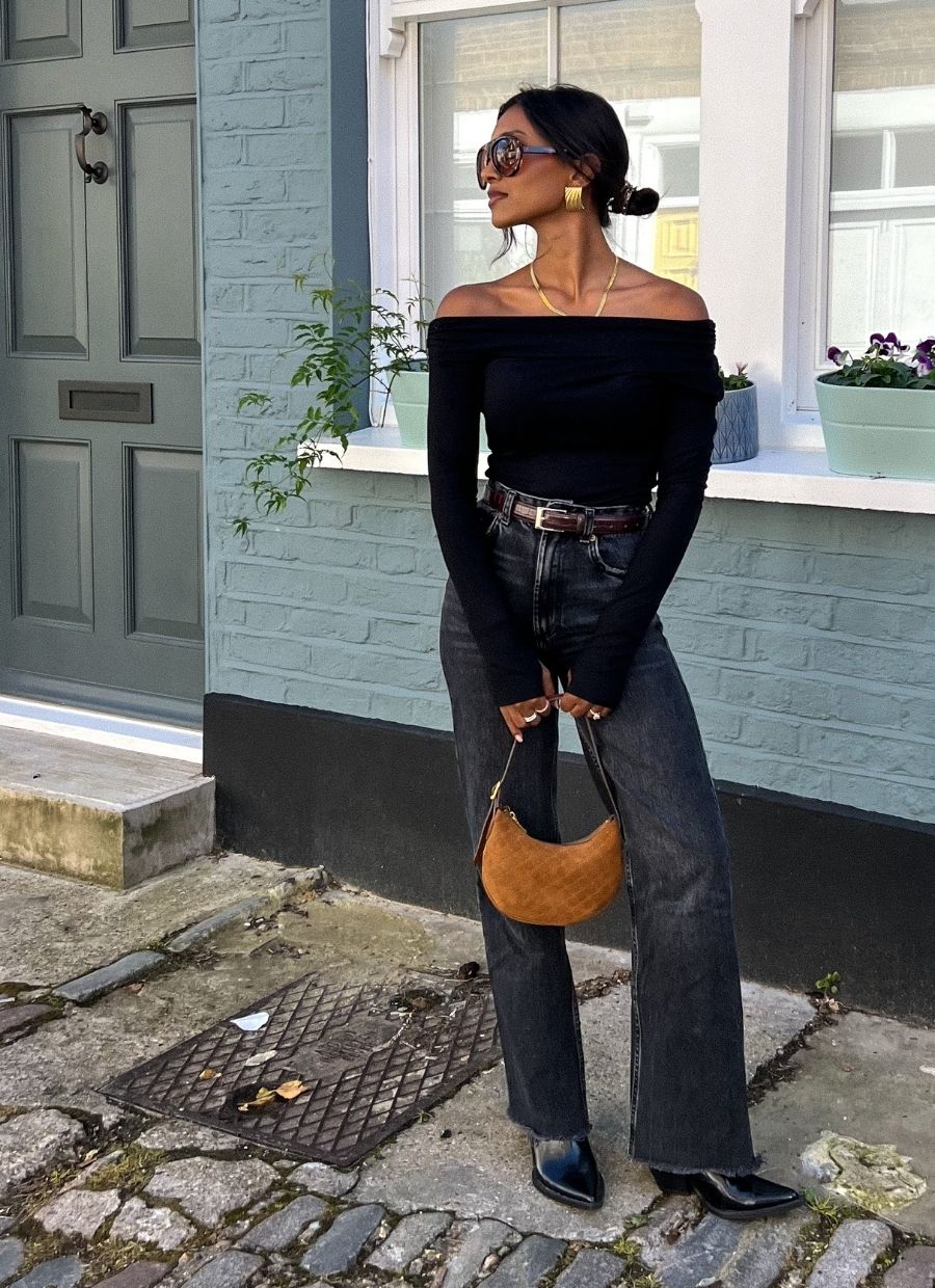 Asymmetrical Longsleeve Micro Modal – Black - Narah Soleigh | Luxe Line