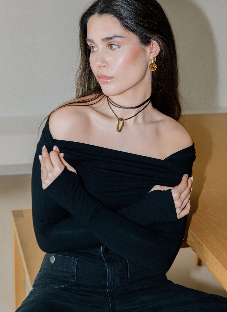 Asymmetrical Longsleeve Micro Modal – Black - Narah Soleigh | Luxe Line