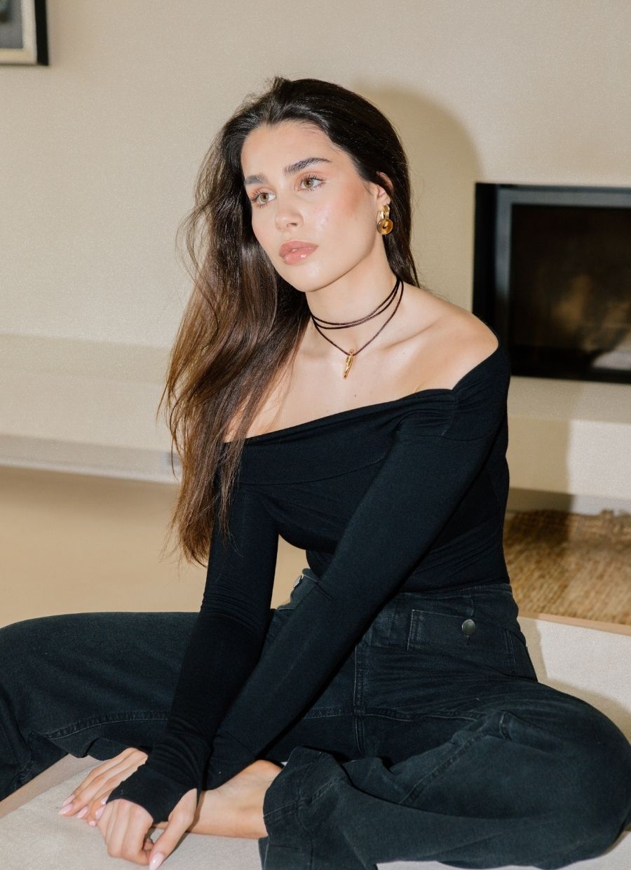 Asymmetrical Longsleeve Micro Modal – Black - Narah Soleigh | Luxe Line