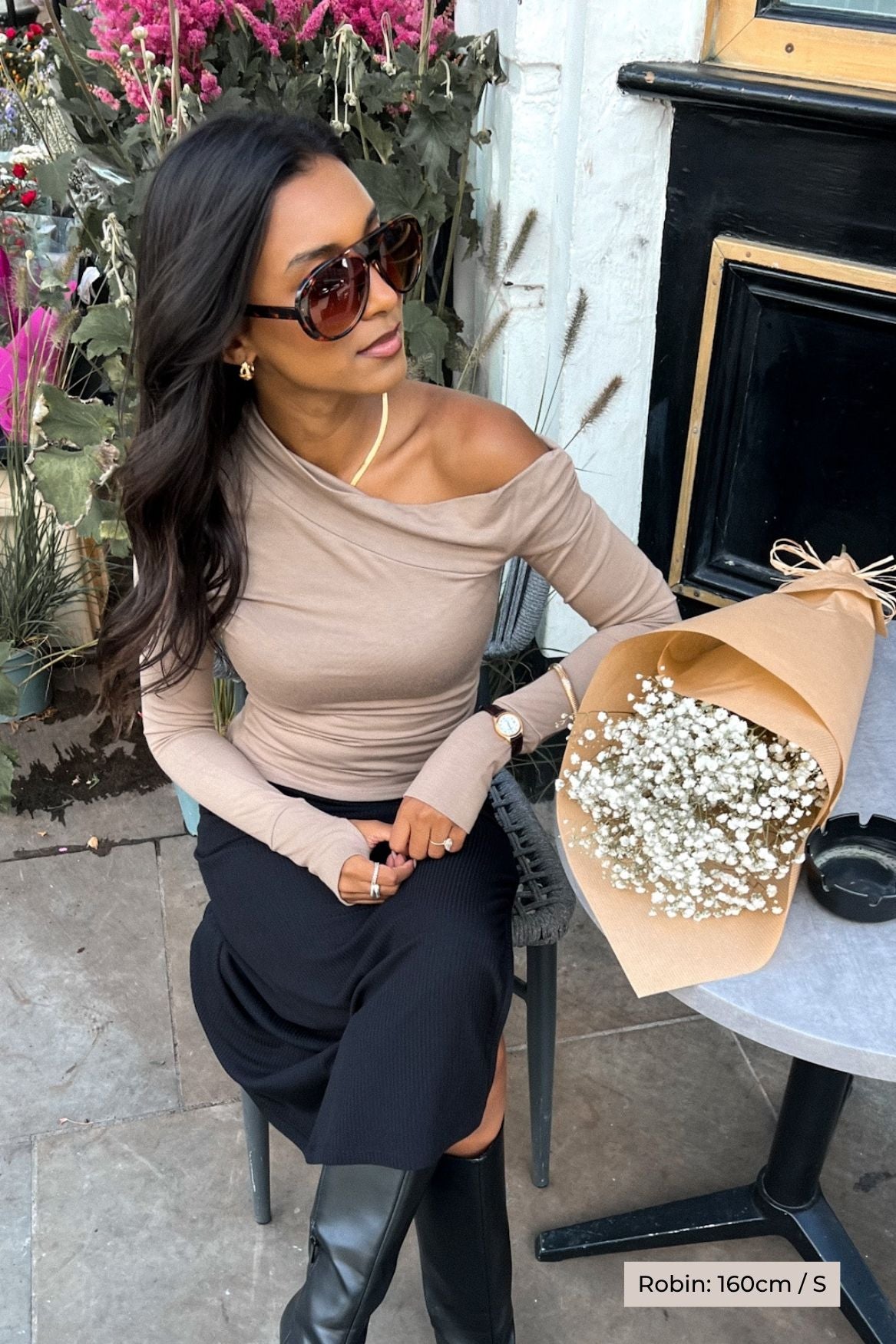 Asymmetrical Longsleeve Micro Modal – Taupe Brown von Sarah Soleigh