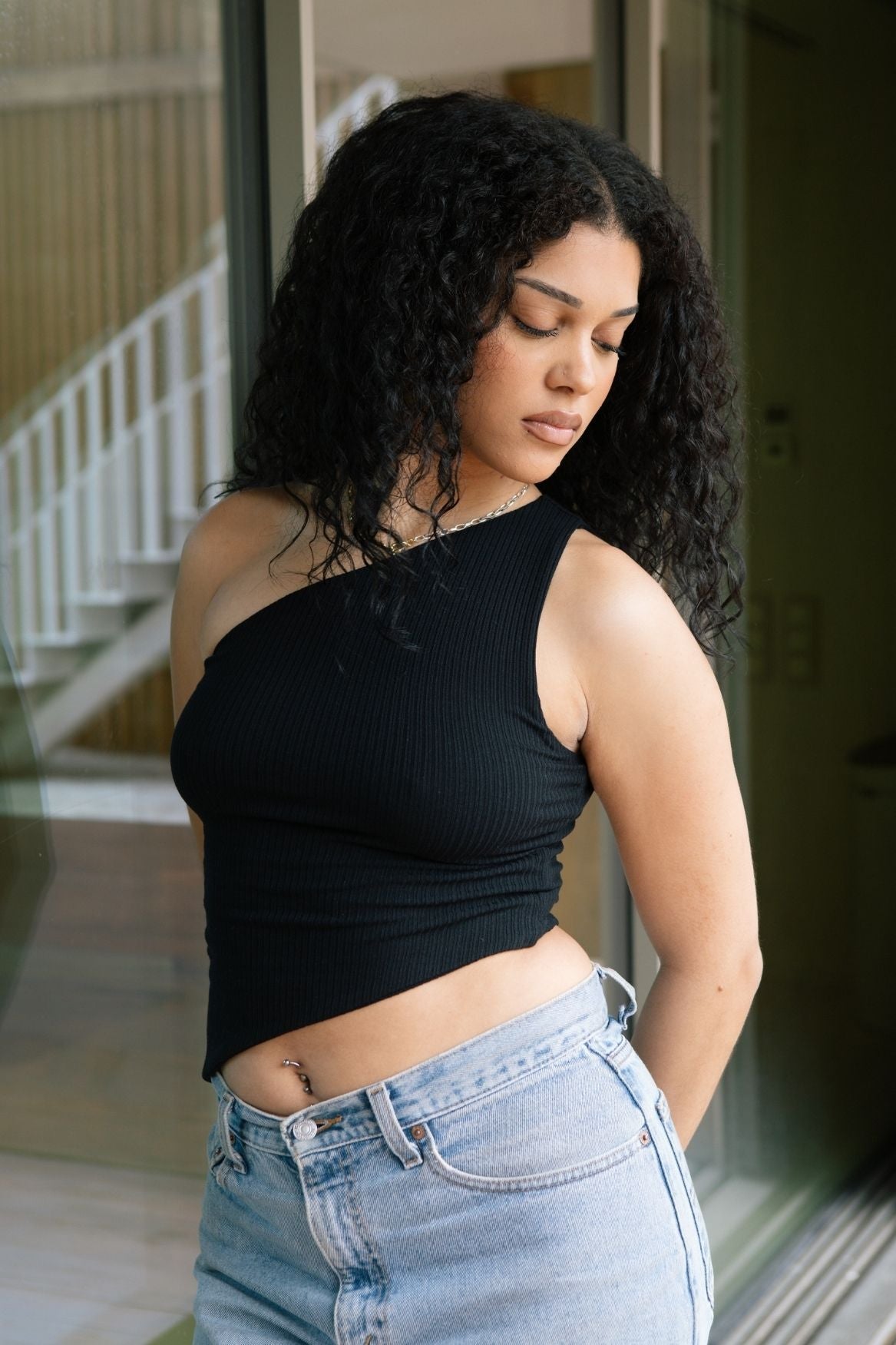 Asymmetrical One - Shoulder Top Modal - Black - Narah Soleigh | Luxe Line