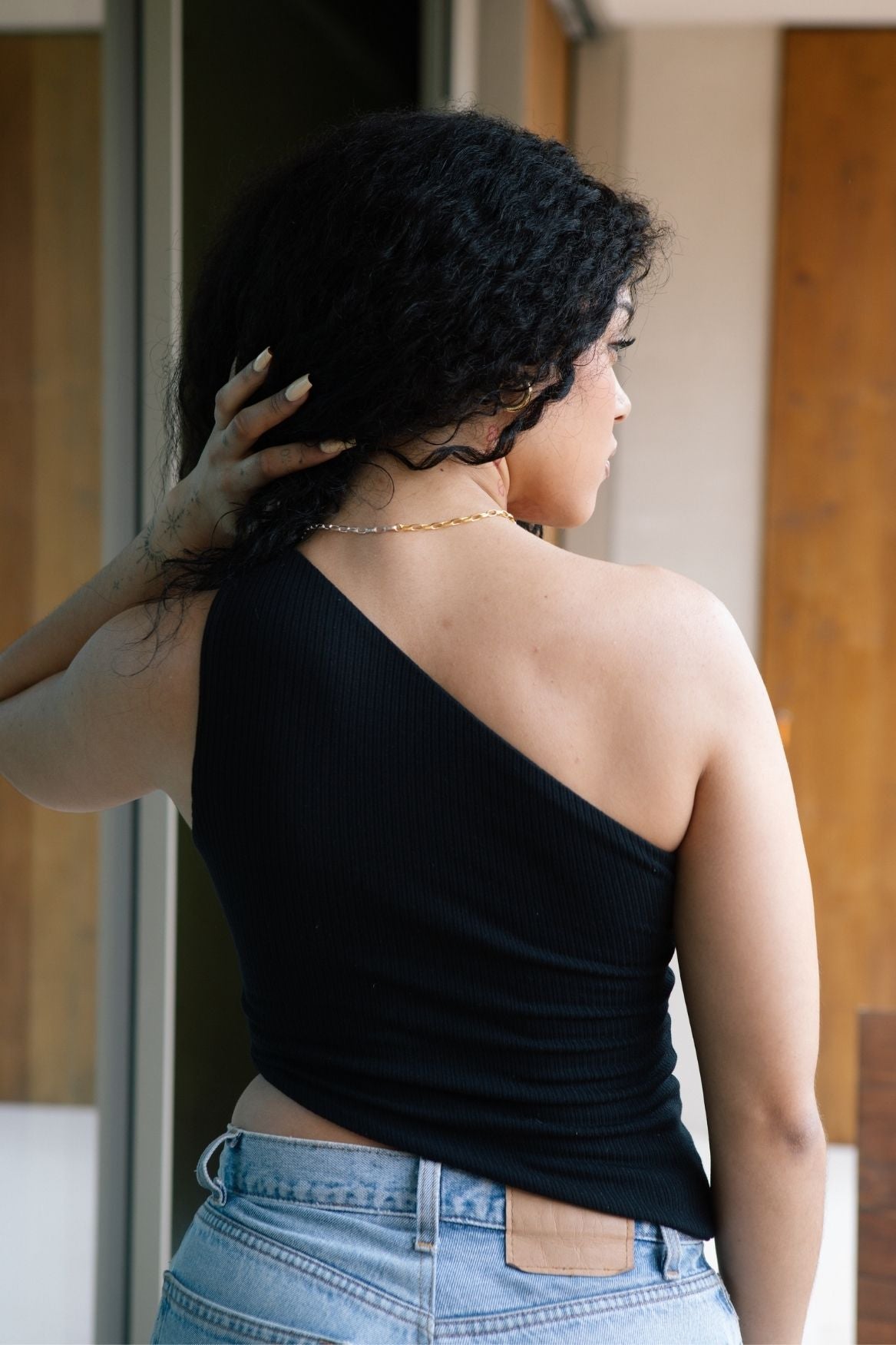 Asymmetrical One - Shoulder Top Modal - Black - Narah Soleigh | Luxe Line