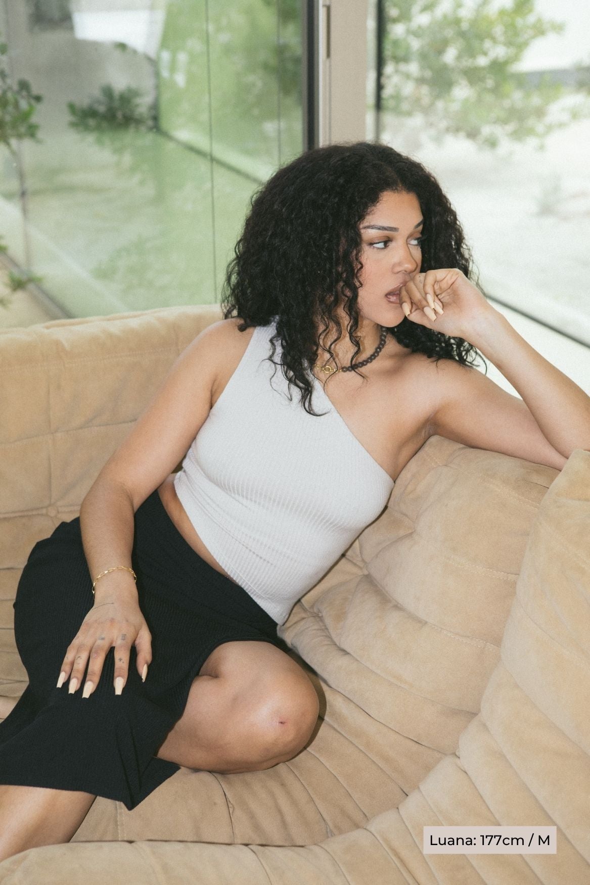 Asymmetrical One - Shoulder Top Modal - Greige - Narah Soleigh | Luxe Line