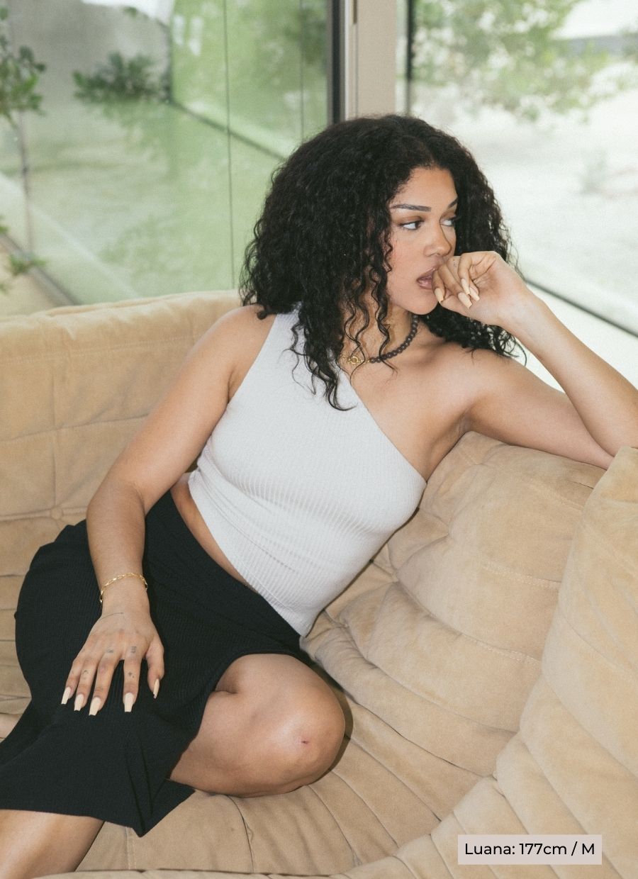 Asymmetrical One - Shoulder Top Modal - Greige - Narah Soleigh | Luxe Line