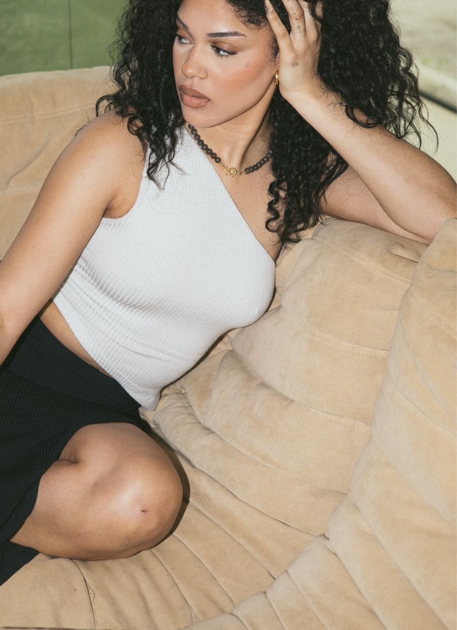 Asymmetrical One - Shoulder Top Modal - Greige - Narah Soleigh | Luxe Line