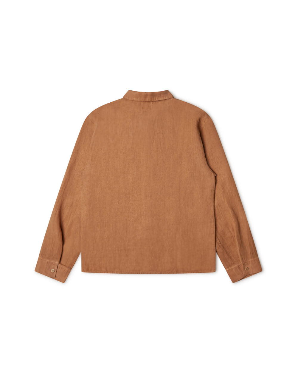 Brown, long-sleeved hazel shirt made of linen from Matona
