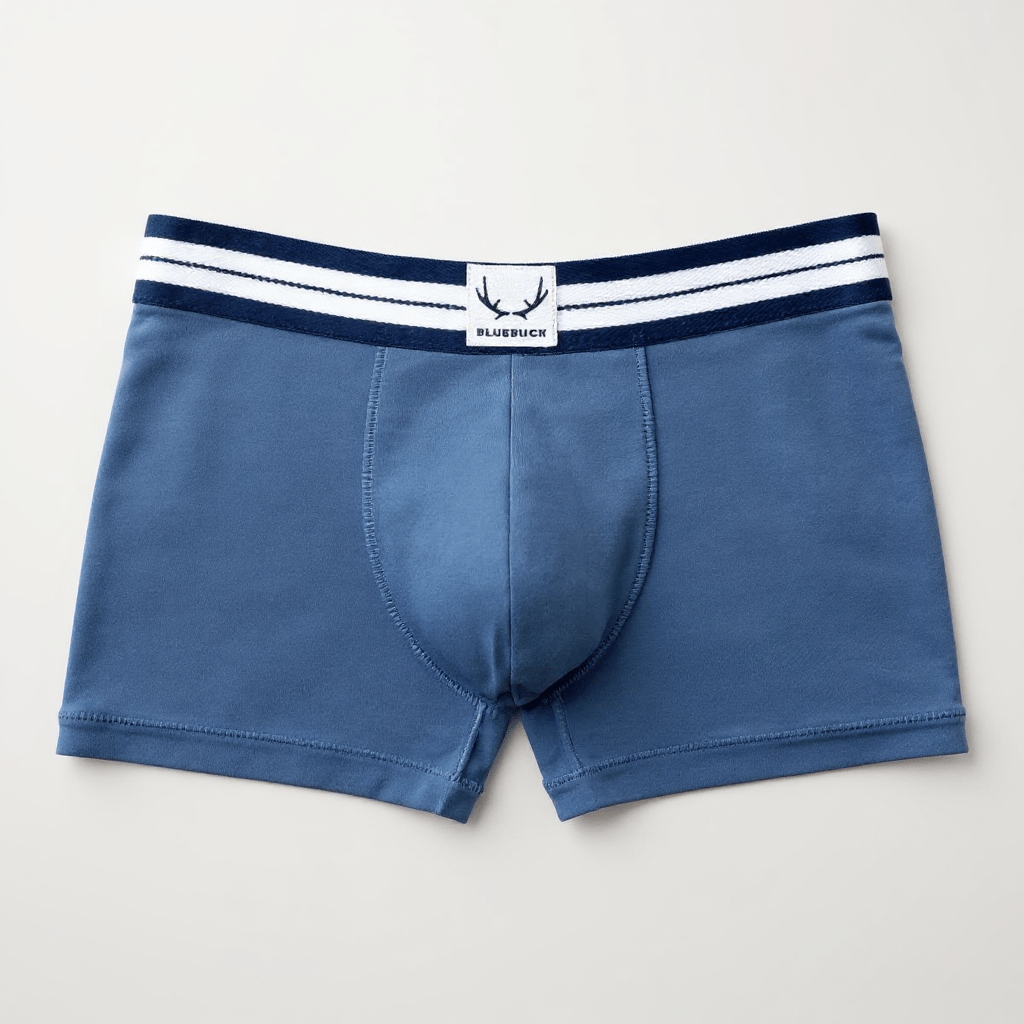 Boxer homme classique bleu lune en coton bio - BLUEBUCK