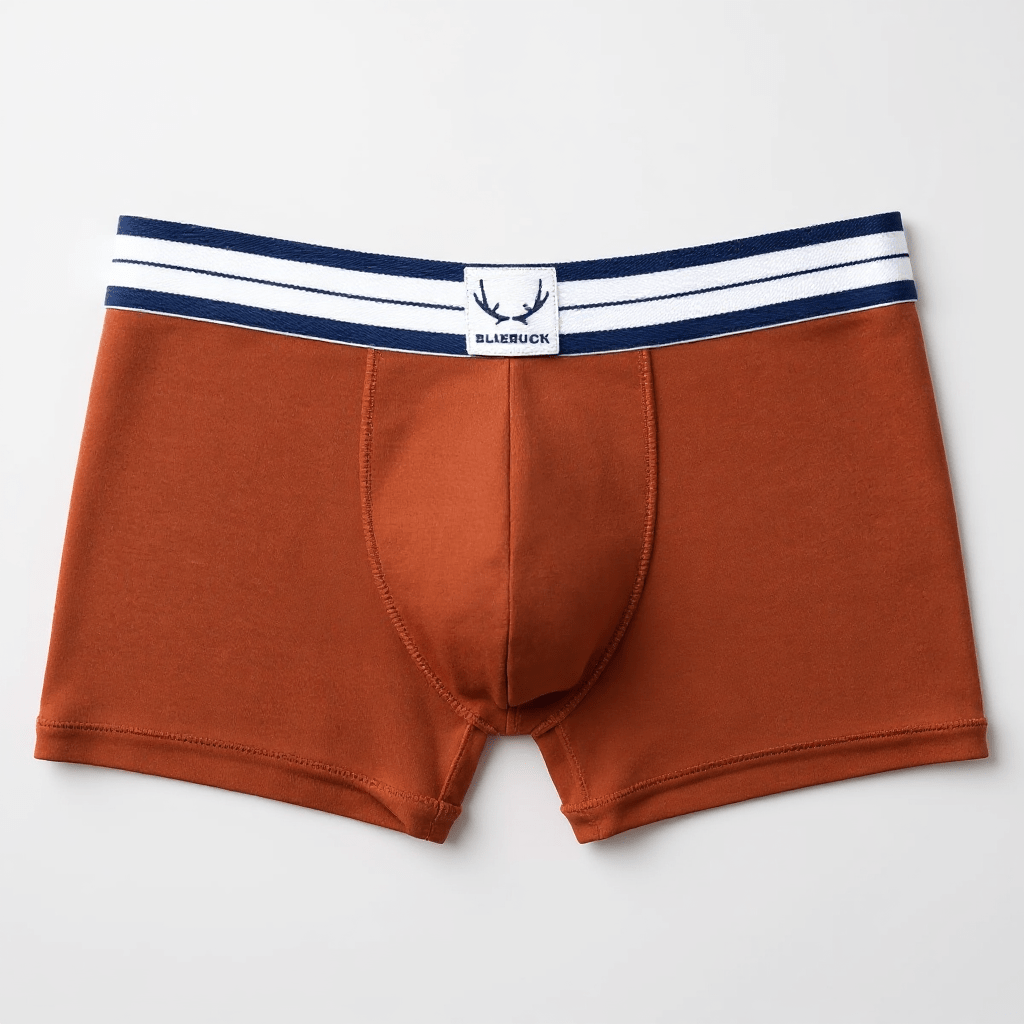 Boxer homme rouge brique en coton bio - BLUEBUCK