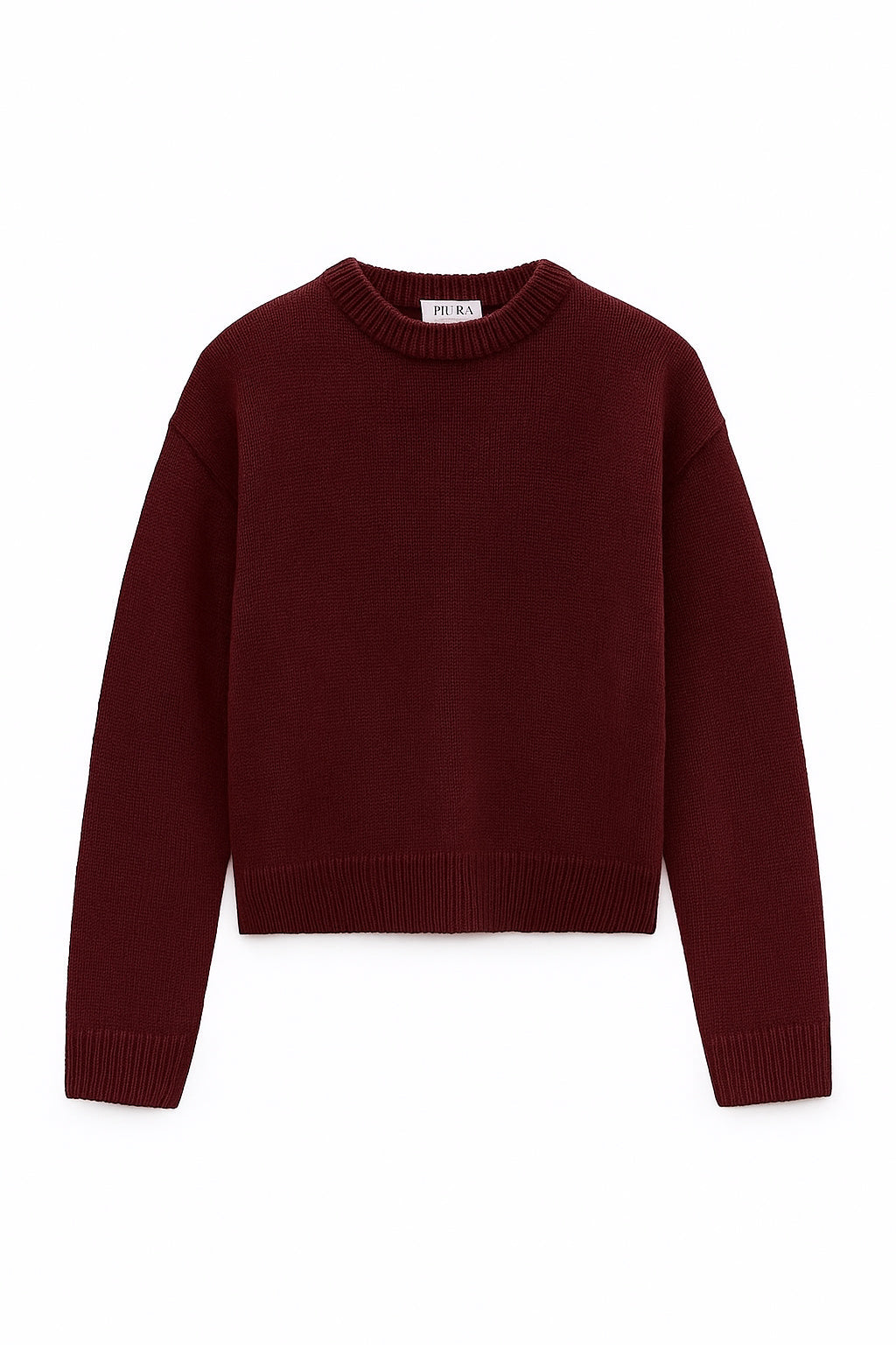 Crewneck Sweater Cashmere/Silk Burgundy von Pura Clothing