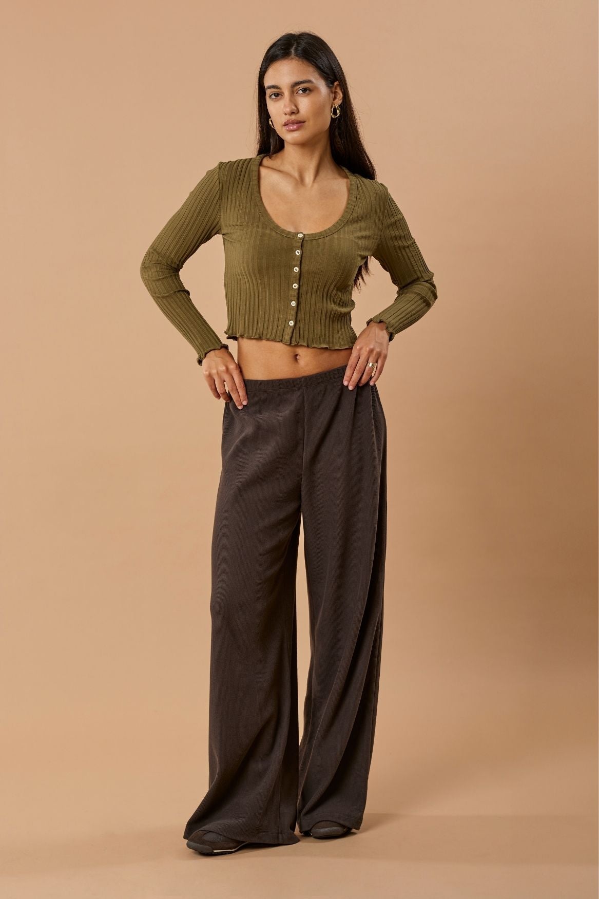 Buttoned Longsleeve Sofia Organic Cotton - Olive