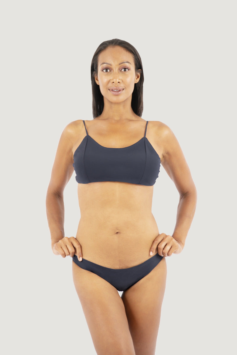 Dunkelgraues Bikini Canggu DPS aus Econyl® Regenerated Nylon von 1 People