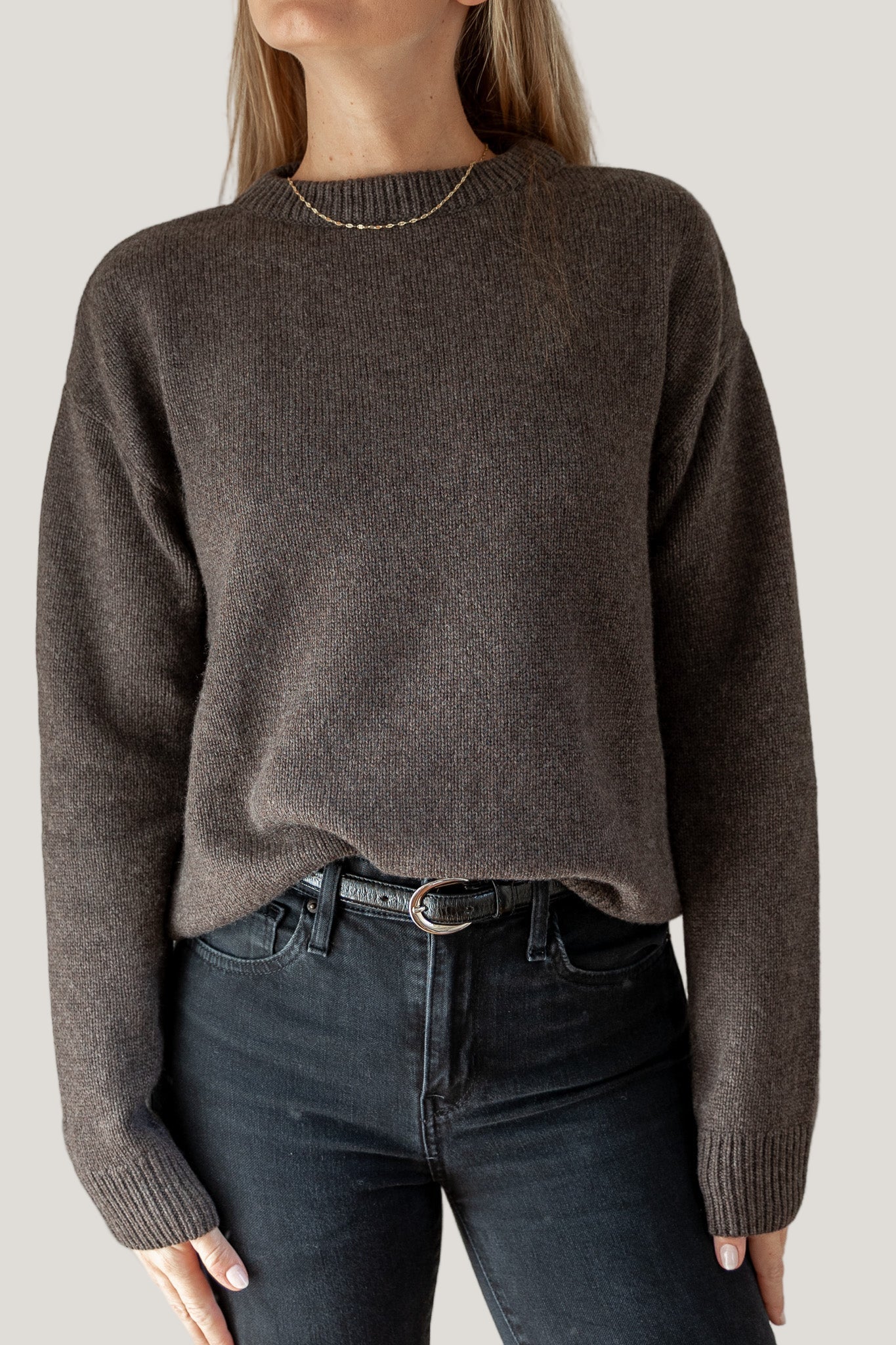 Crewneck Sweater Cashmere/Silk Brown von Pura Clothing