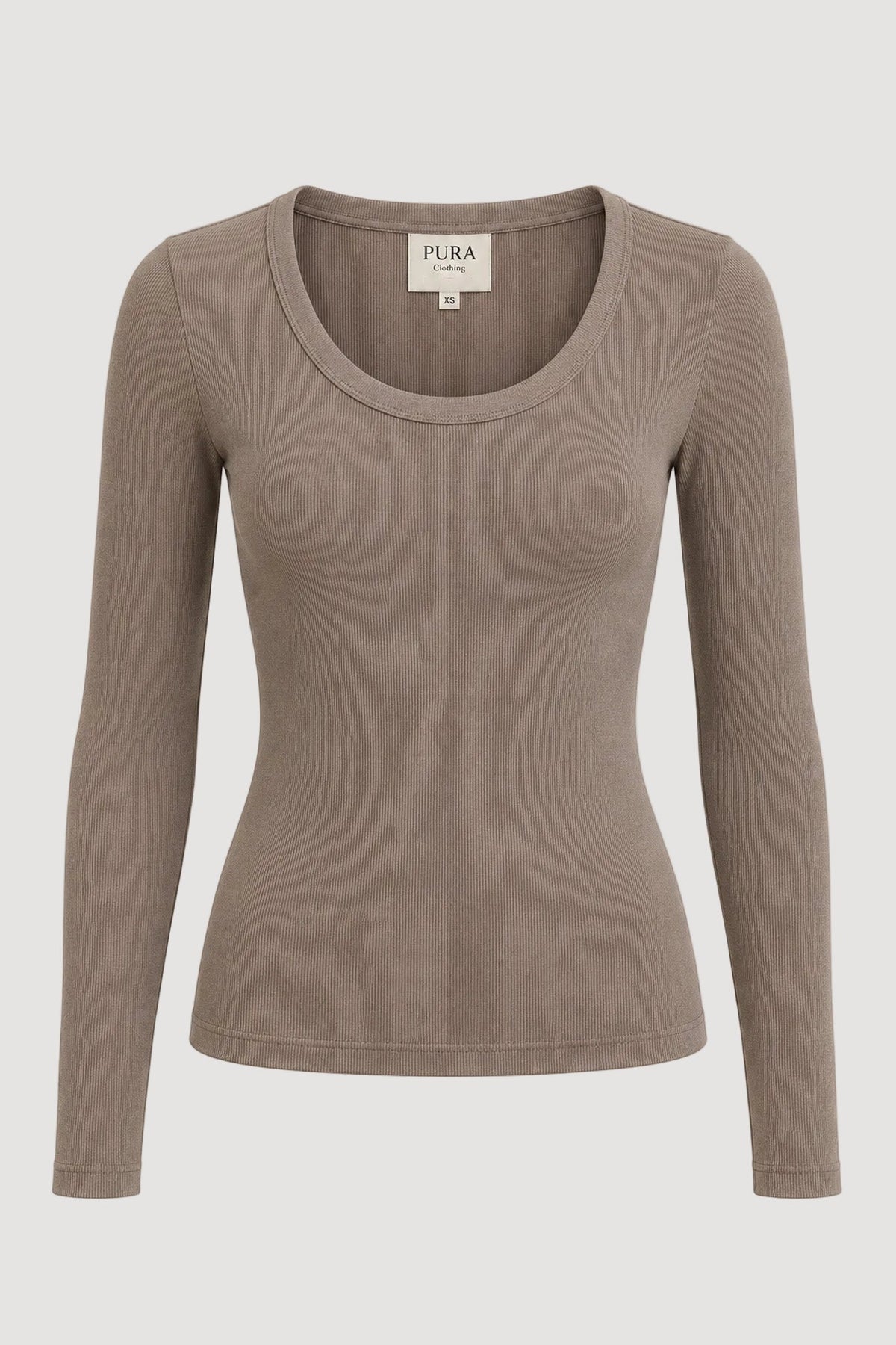Braunes Langarmshirt aus 100% Bio-Baumwolle von Pura Clothing