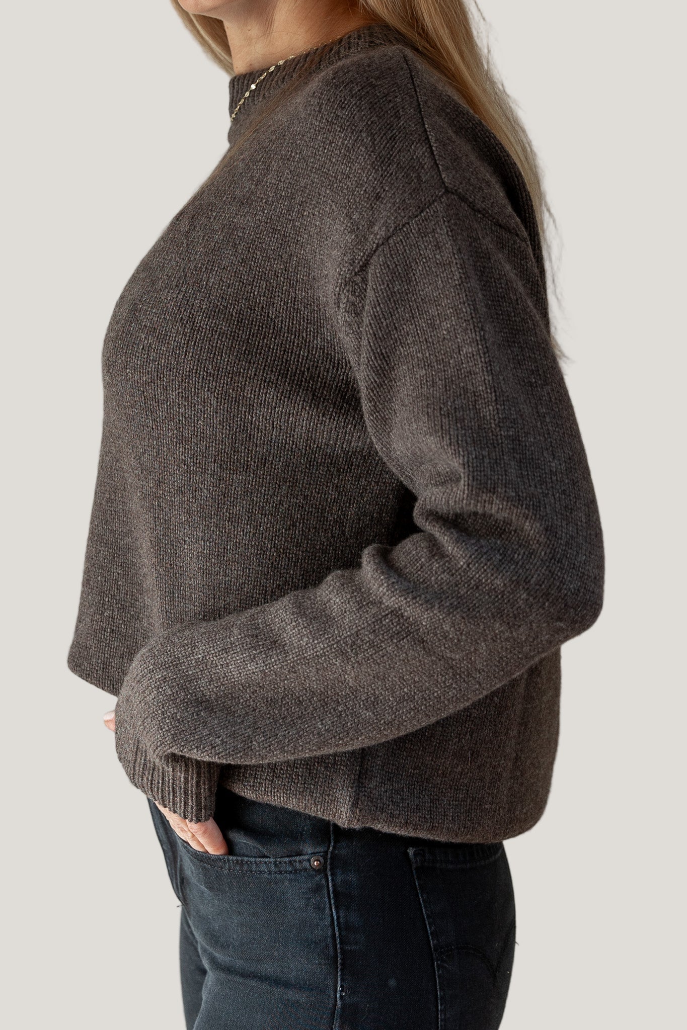 Crewneck Sweater Cashmere/Silk Brown von Pura Clothing