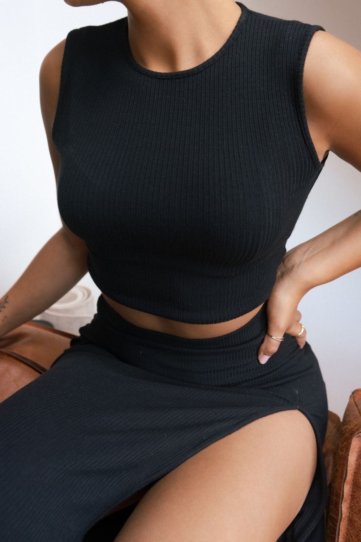 Crop Top Claire Modal - Black - Narah Soleigh | Luxe Line