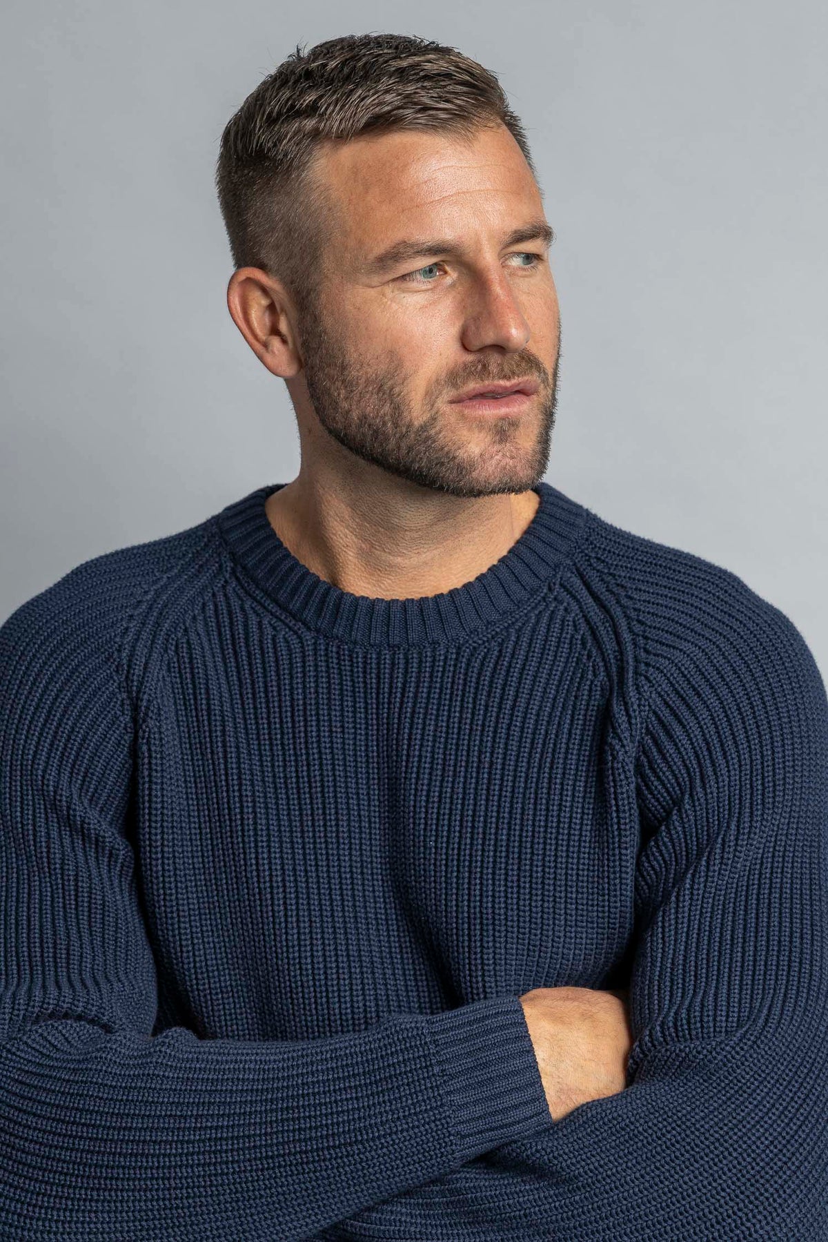 Heavy Knit Crewneck aus 100% Bio Baumwolle in blau von DIRTS